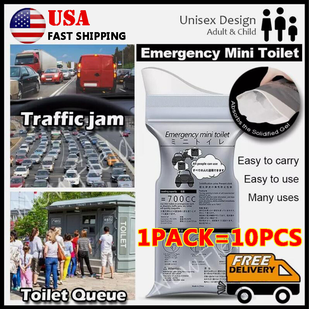 Pack of 10 Urinal Bags Camping Pee Bags Unisex Urine Bag Vomit Bag ET