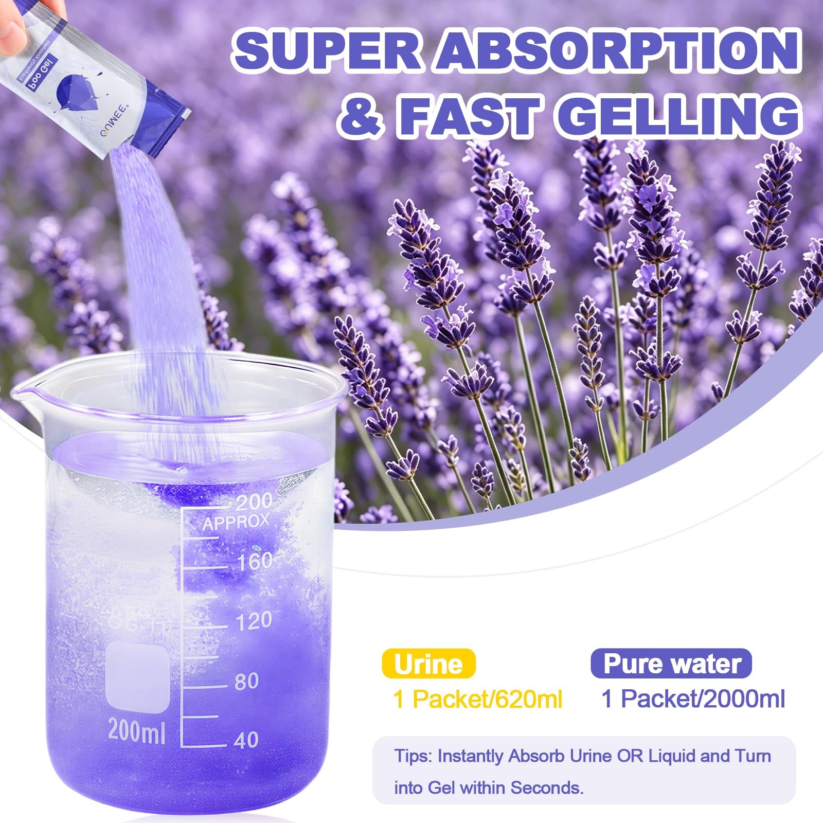 Lavender Portable Toilet Gel, Poo Gel for Potty, Camping Toilet Powder for Bu…