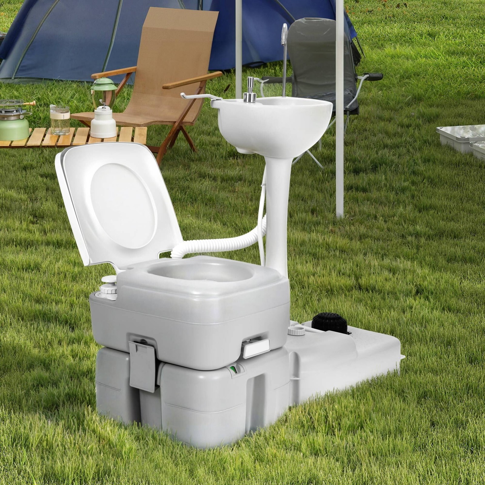 5.3 Gallon Portable Toilet 17L Portable Camping Sink Hand Wash Basin Station