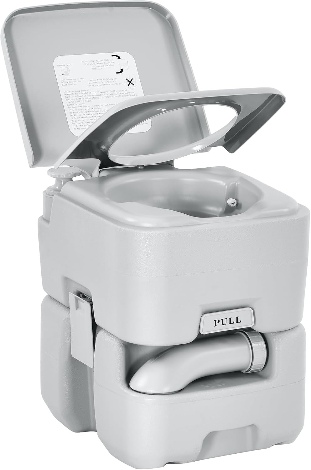 5.3 Gallon Portable Travel Toilet RV Potty Upgrade Double Outlet Water Spout Han