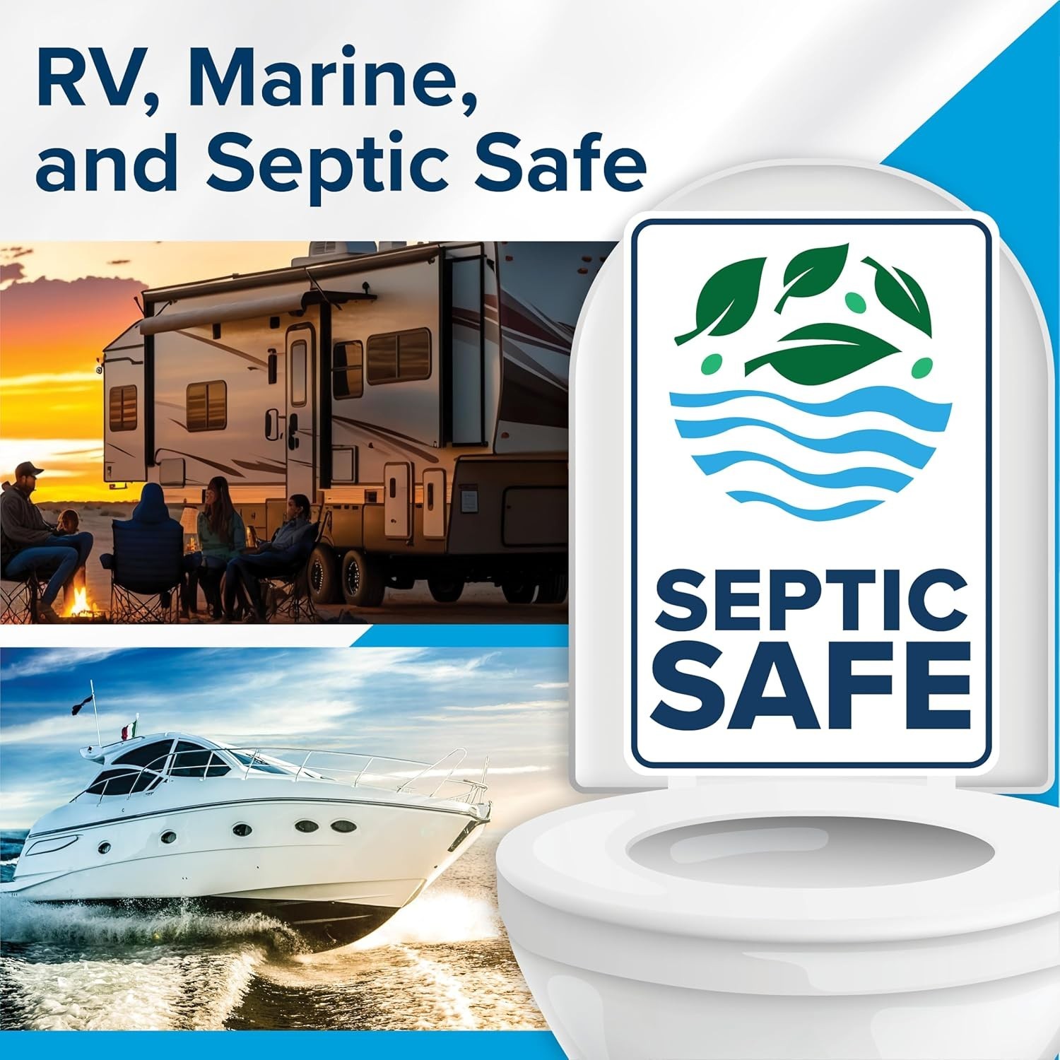 Camco Marine & RV Toilet Paper 2-Ply Septic Safe Dissolves Fast Camping 4-Rolls