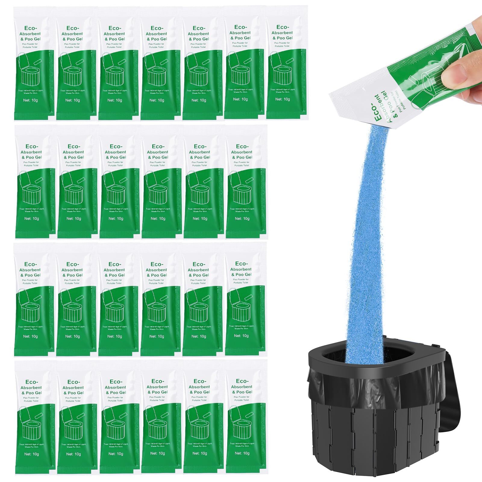 25Pack Poo Powder for Portable Toilet Camping Toilet Chemicals Degradable