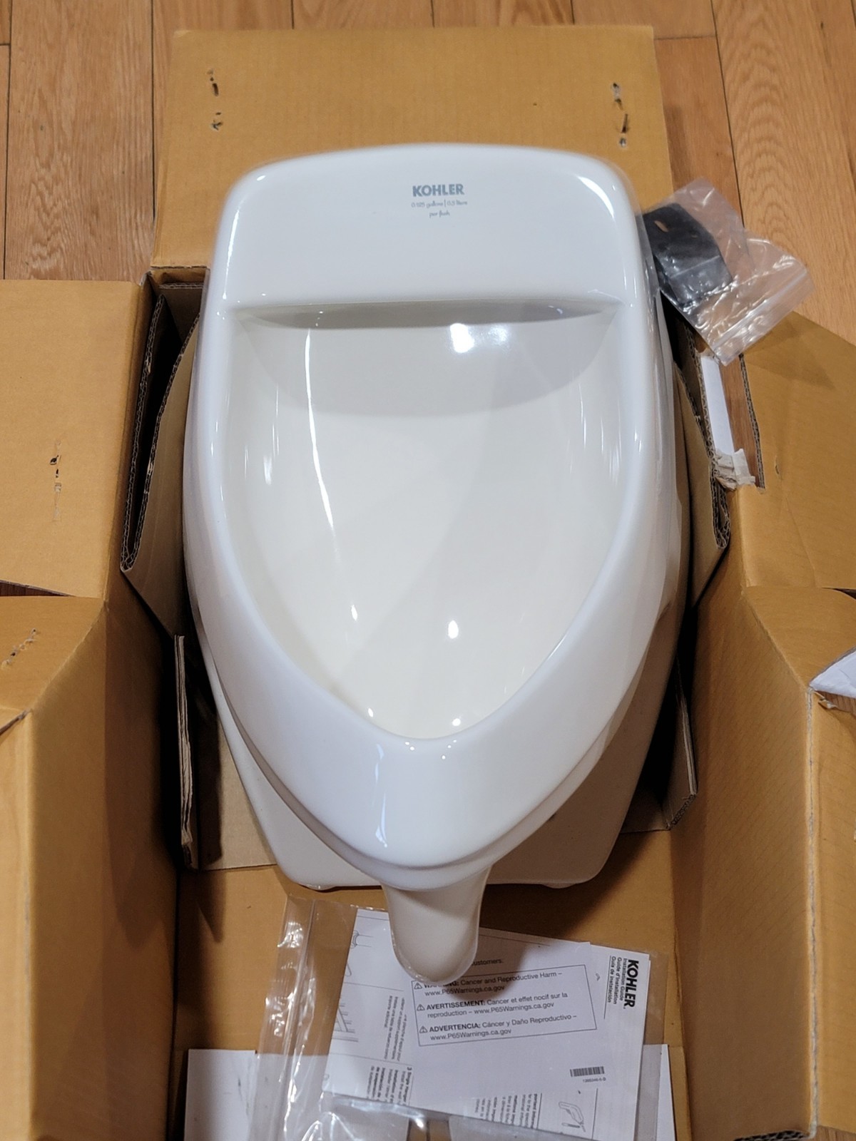 KOHLER Dexter washdown wall-mount 0.125 gpf urinal with rear spud