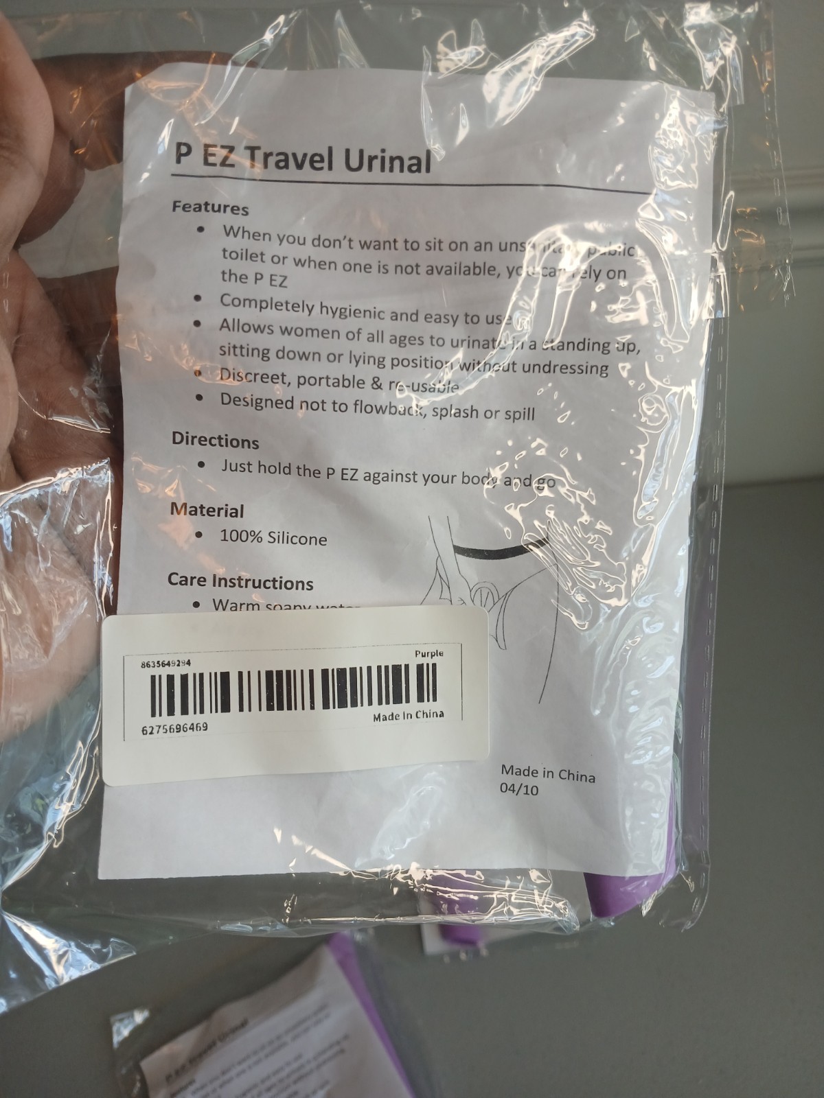New! P EZ Purple Travel Urinal 3 Piece Lot Travel Toilet Potty