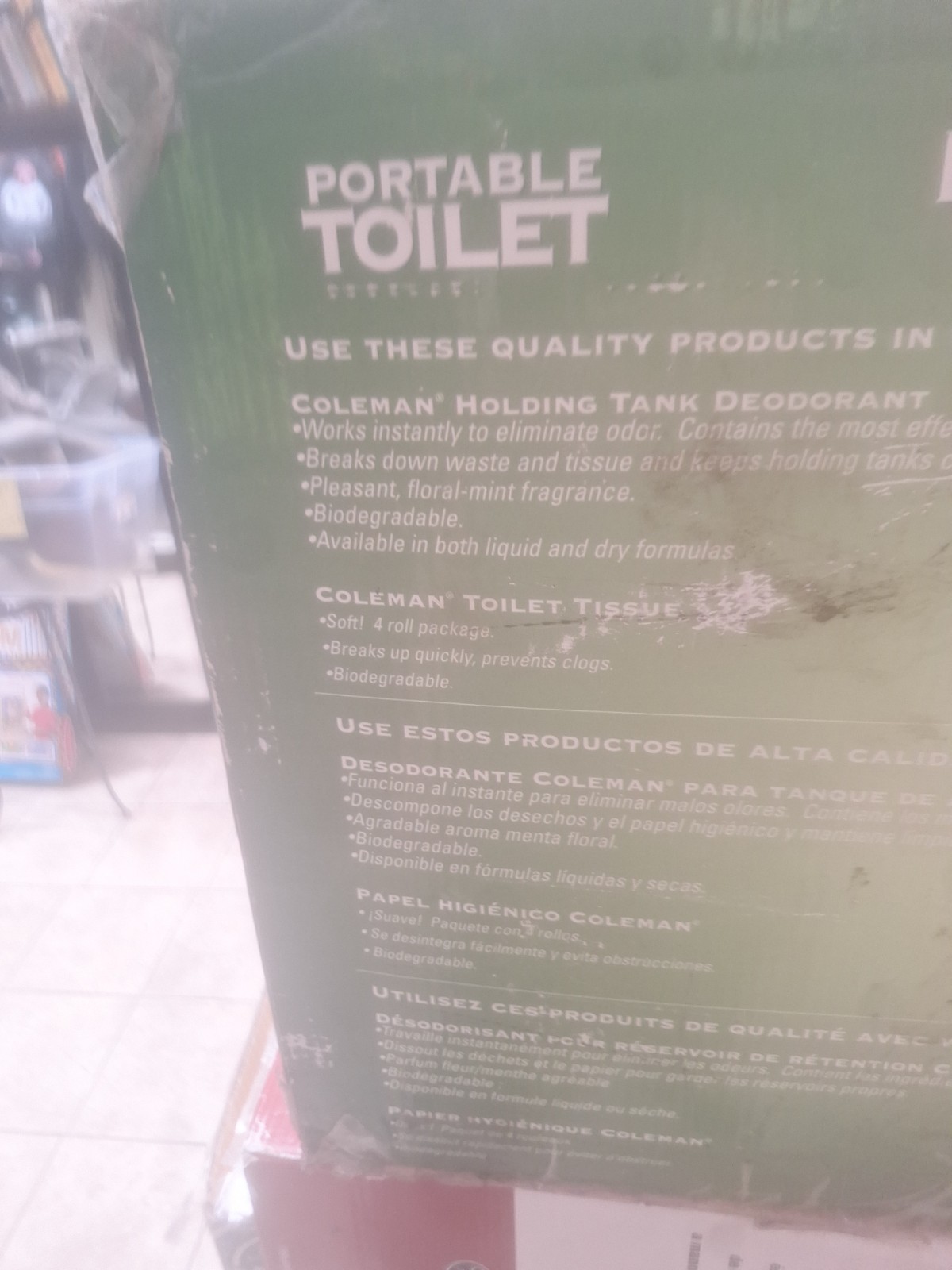 Coleman Portable Flush Toilet 3.2 Gallon Camping Gear 827-802T