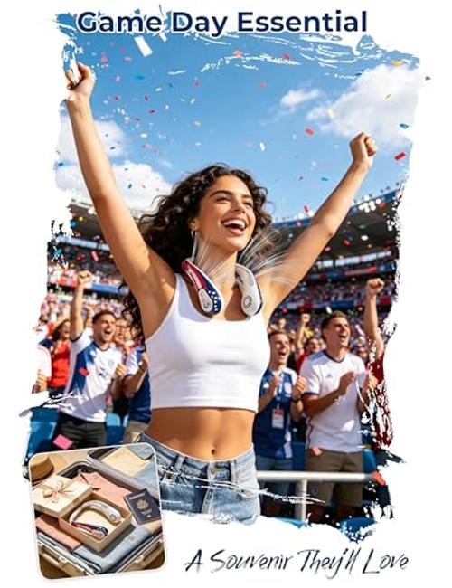 Portable Bladeless Neck Fan, 2026 World Sport Cup Gifts, Wearable Soccer
