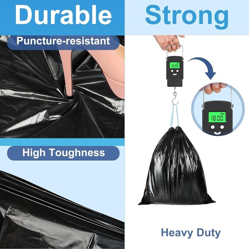 Biodegradable Portable Toilet Bags Drawstring Camping Waste Bags 50 Count New