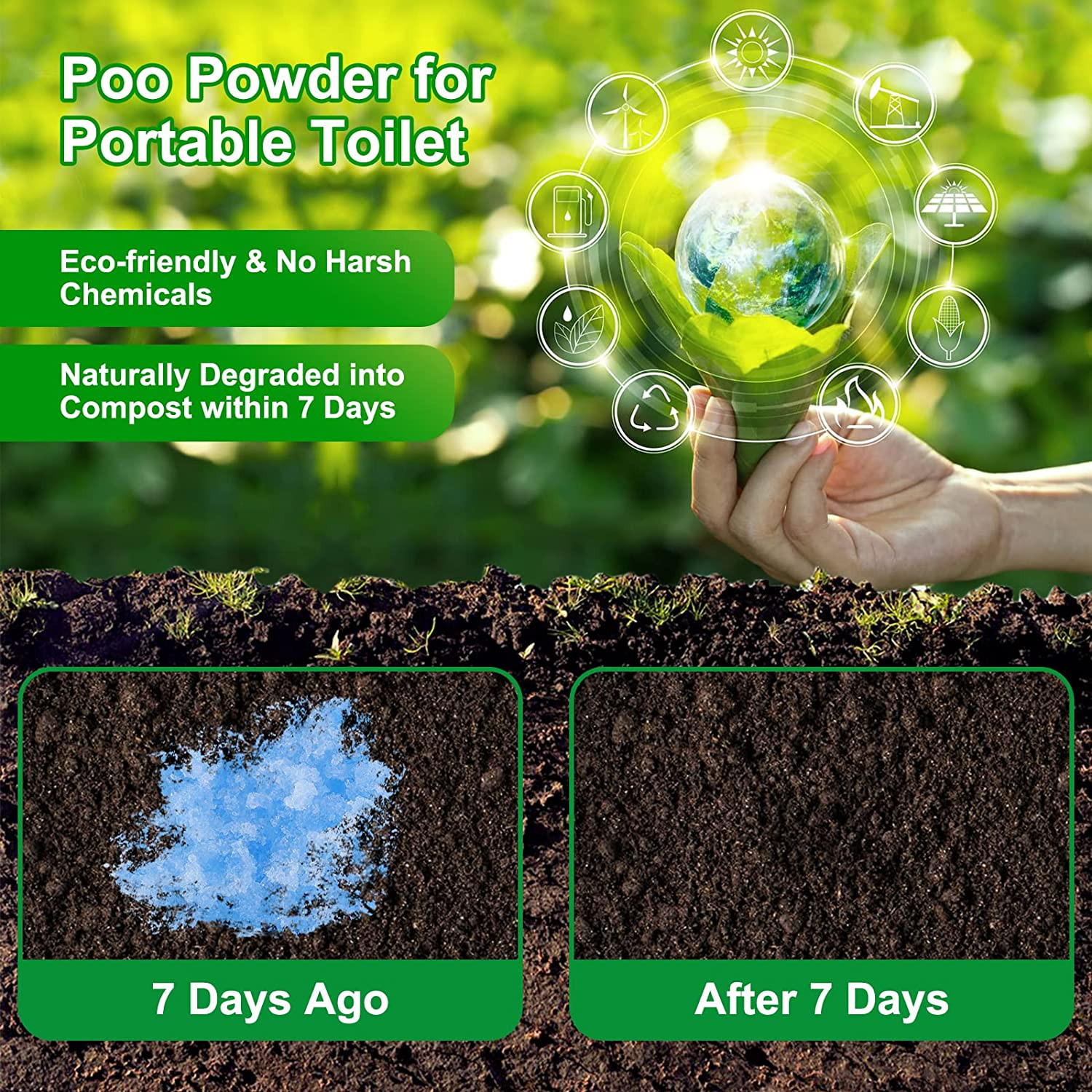 Poo Gel for Portable Toilet, Poo Gel for Camping Toilet, Poo Deodorizing Treatme