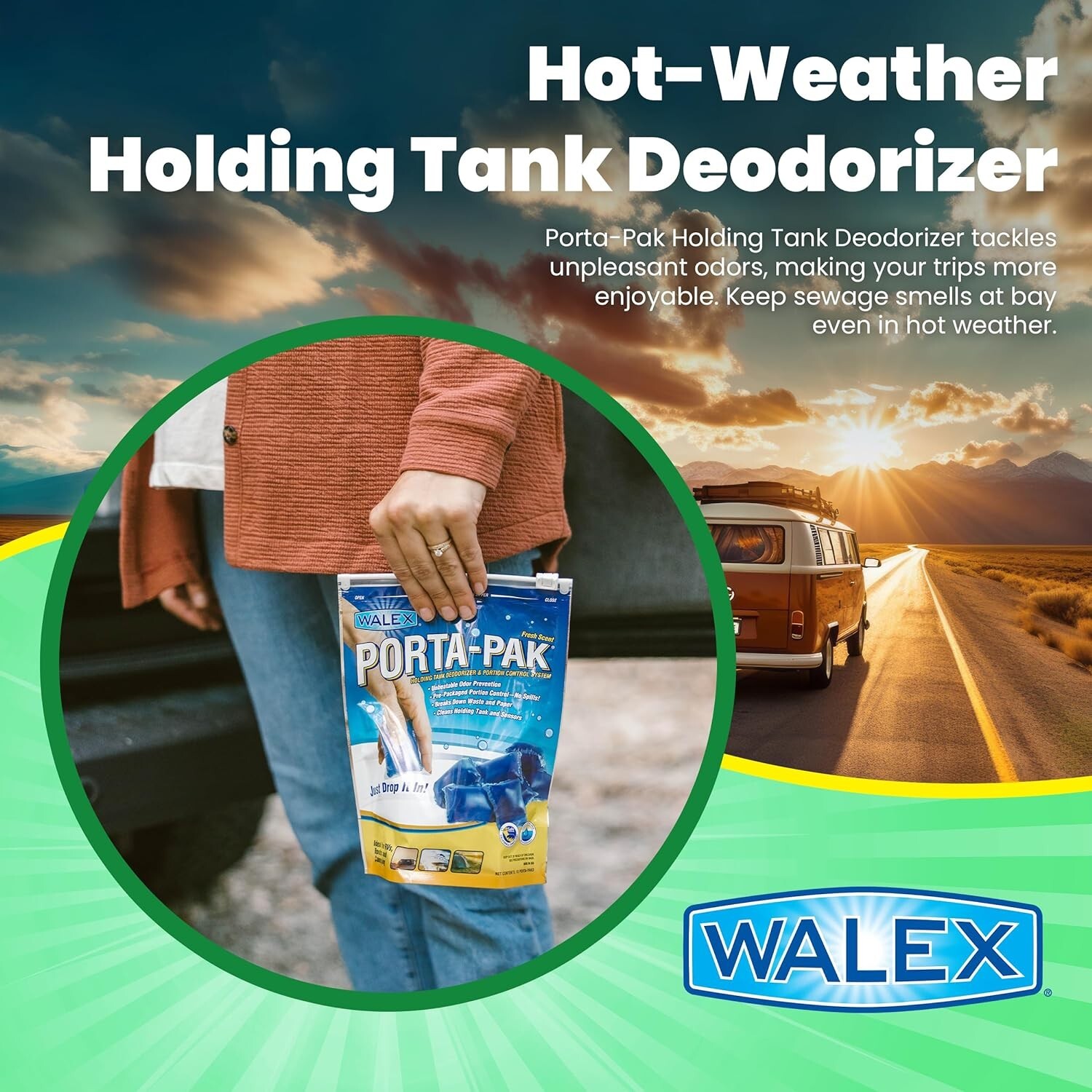 Tank Deodorizer Waste Digester Rv Toilet Drop-In Pods Marine Holding 10Pack Blue