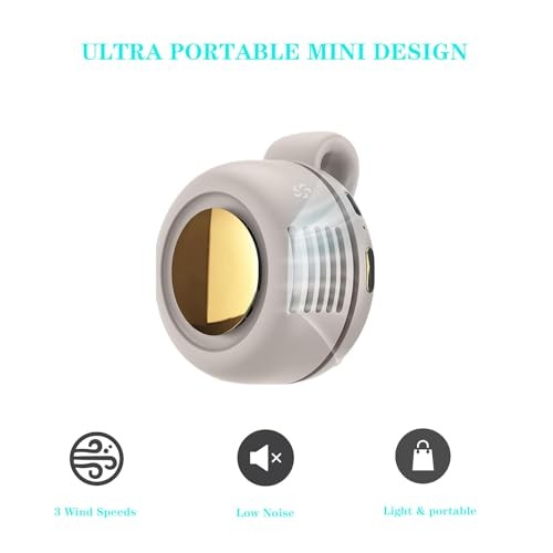 Portable Silent Bladeless Clip On Fan, Mini Fan With Clip, Rechargeable White