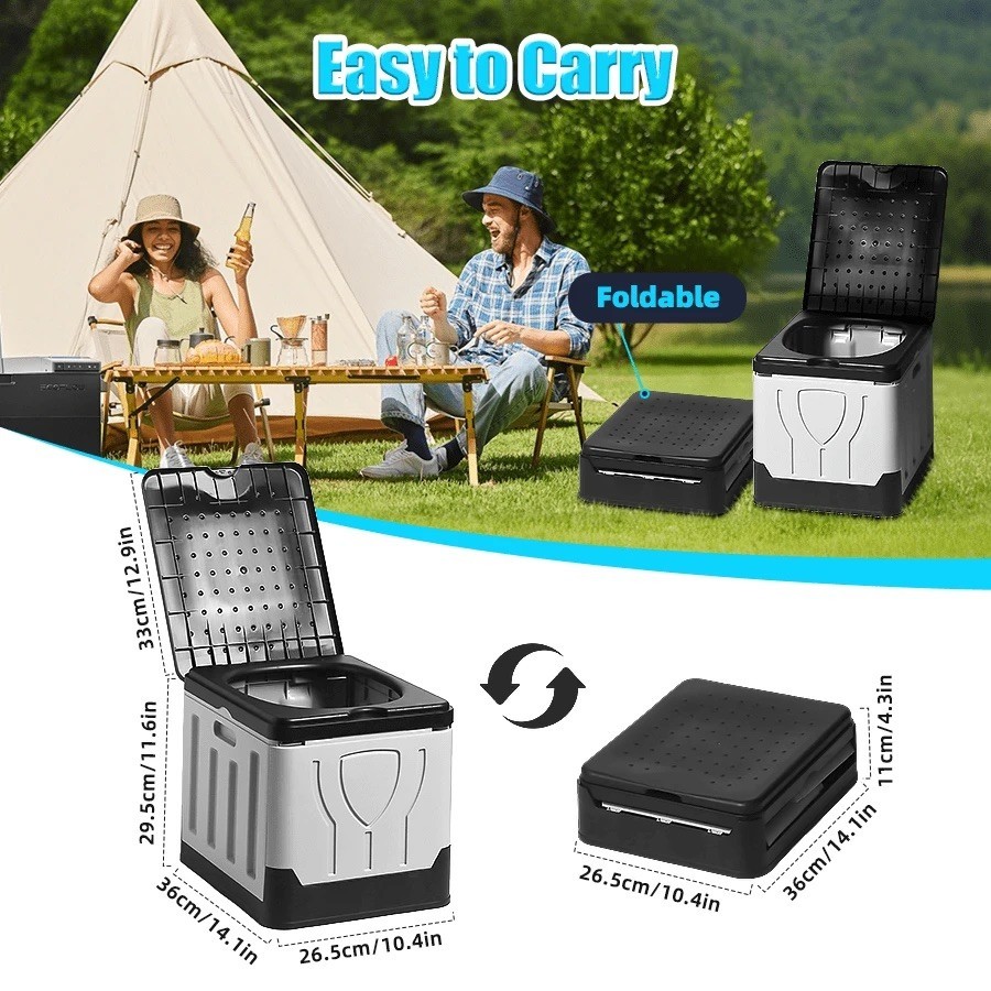 Comfortable Folding Portable Camping Toilet Durable Adult Emergency Travel Potty