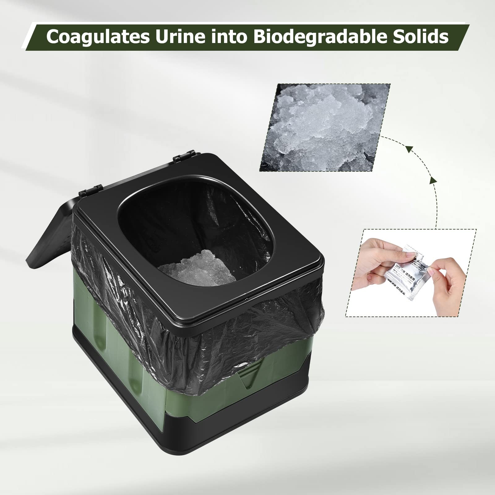 Portable Foldable Camping Toilet for Adult, Large Travel Porta Potty for Men&…