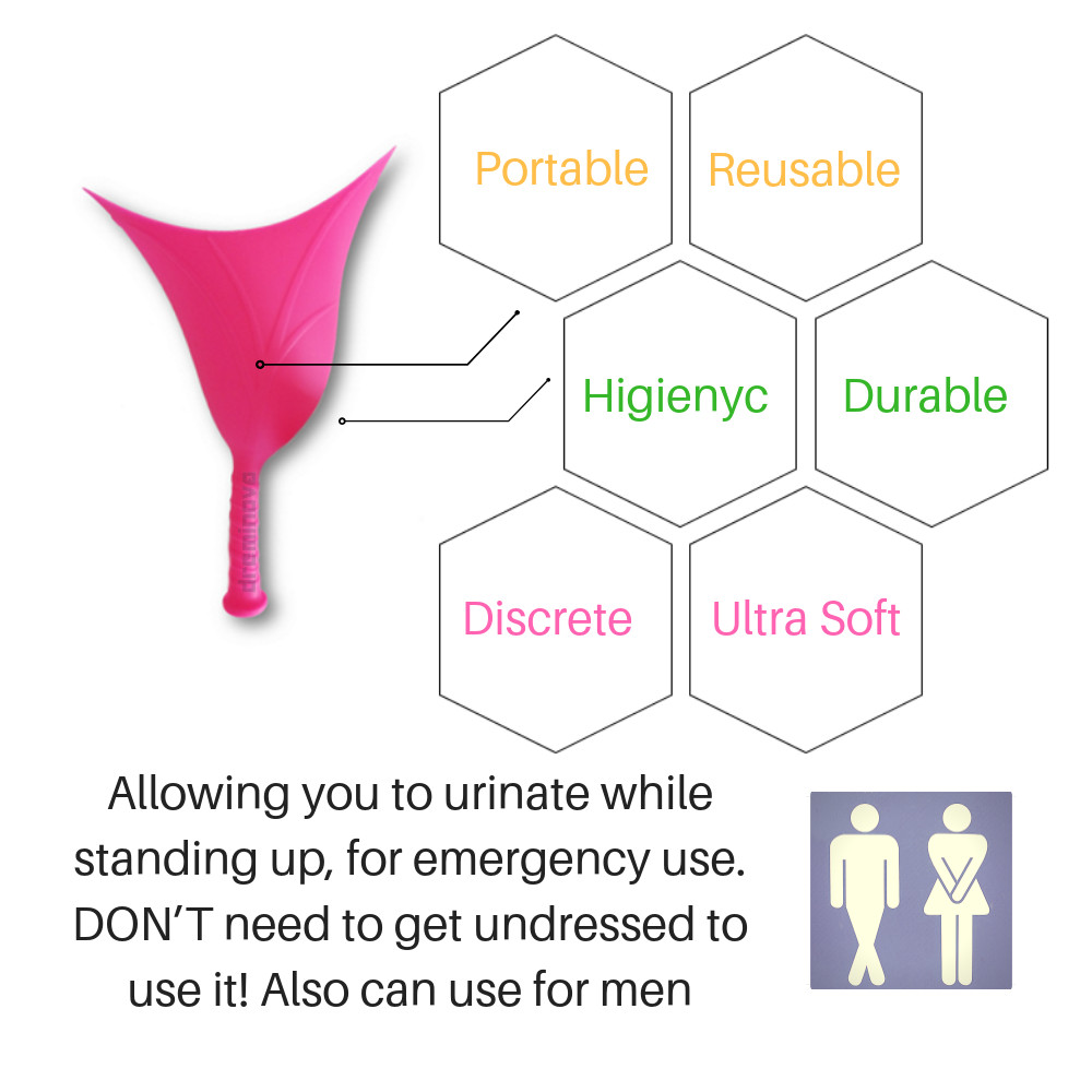 FEMALE PORTABLE REUSABLE PEE URINAL FOR WOMEN CAMPING OUTDOOR URINATION FUNNEL