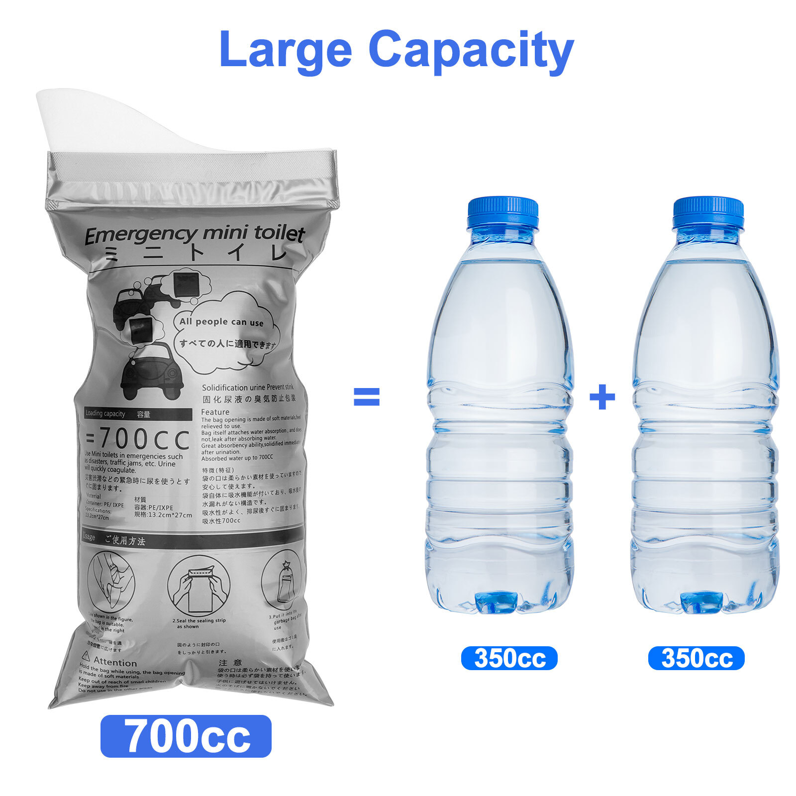 20PCS Disposable Urinal Bags Camping Pee Bags Unisex Urine Bag Vomit Bag