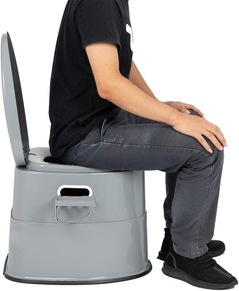 Portable Travel Toilet, Removable Indoor Bucket Mobile Toilet with Seat, Deck…