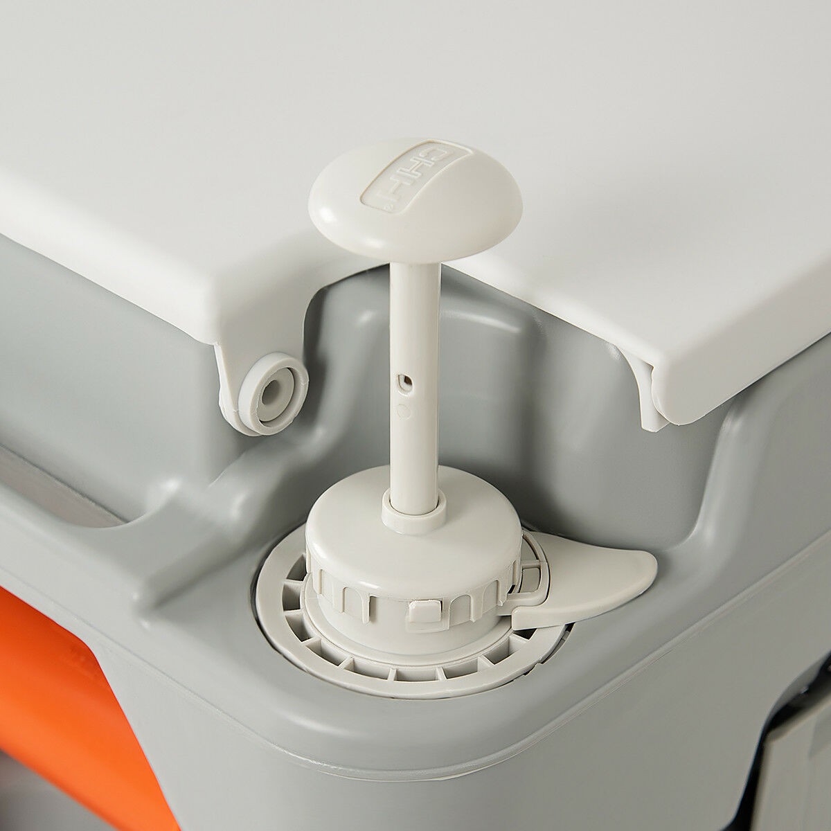 5.3 Gallon Portable Travel Toilet with Piston Pump Flush Outdoor Camping Gray