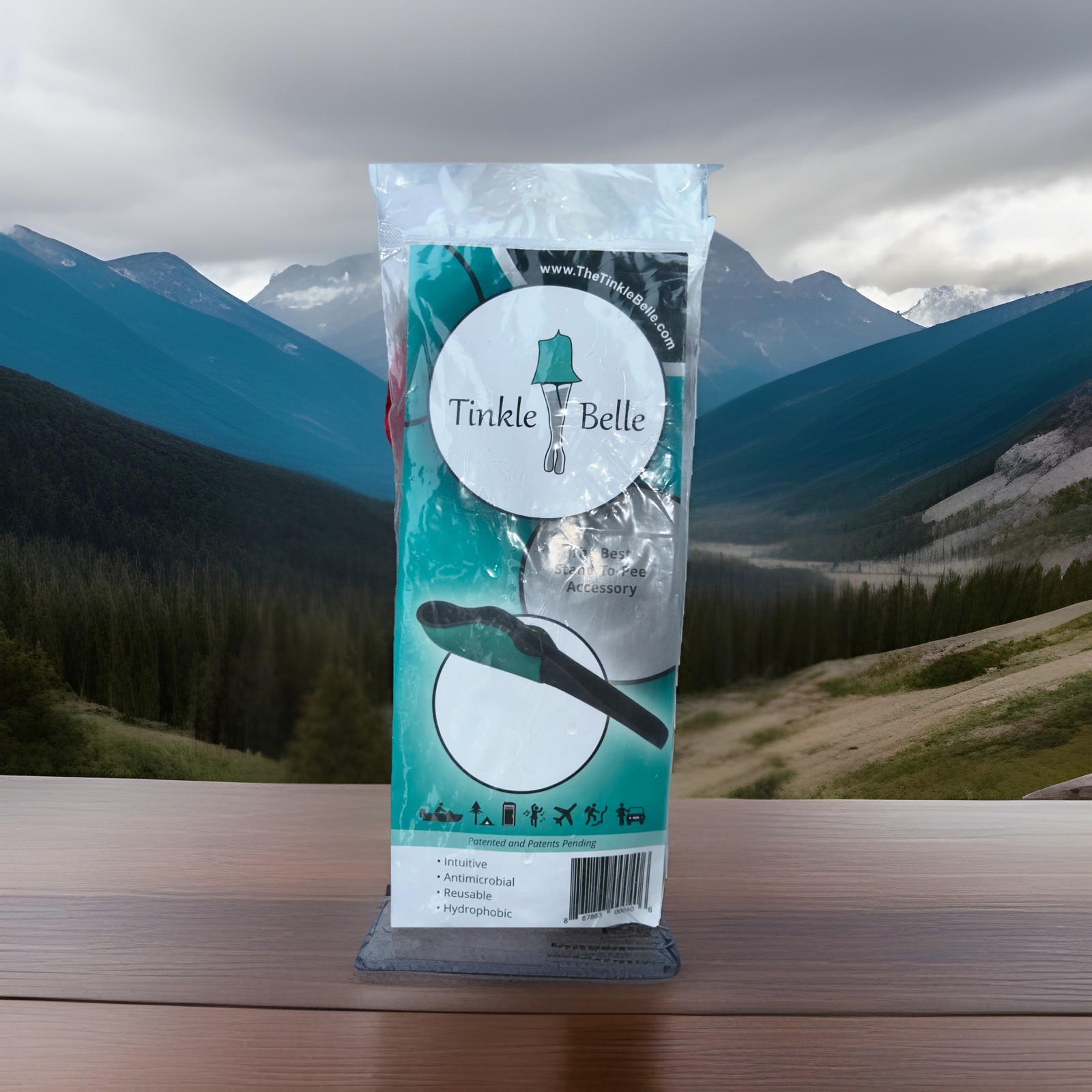 The Tinkle Belle Portable Female Urination Device, Teal and Gray with Case NEW