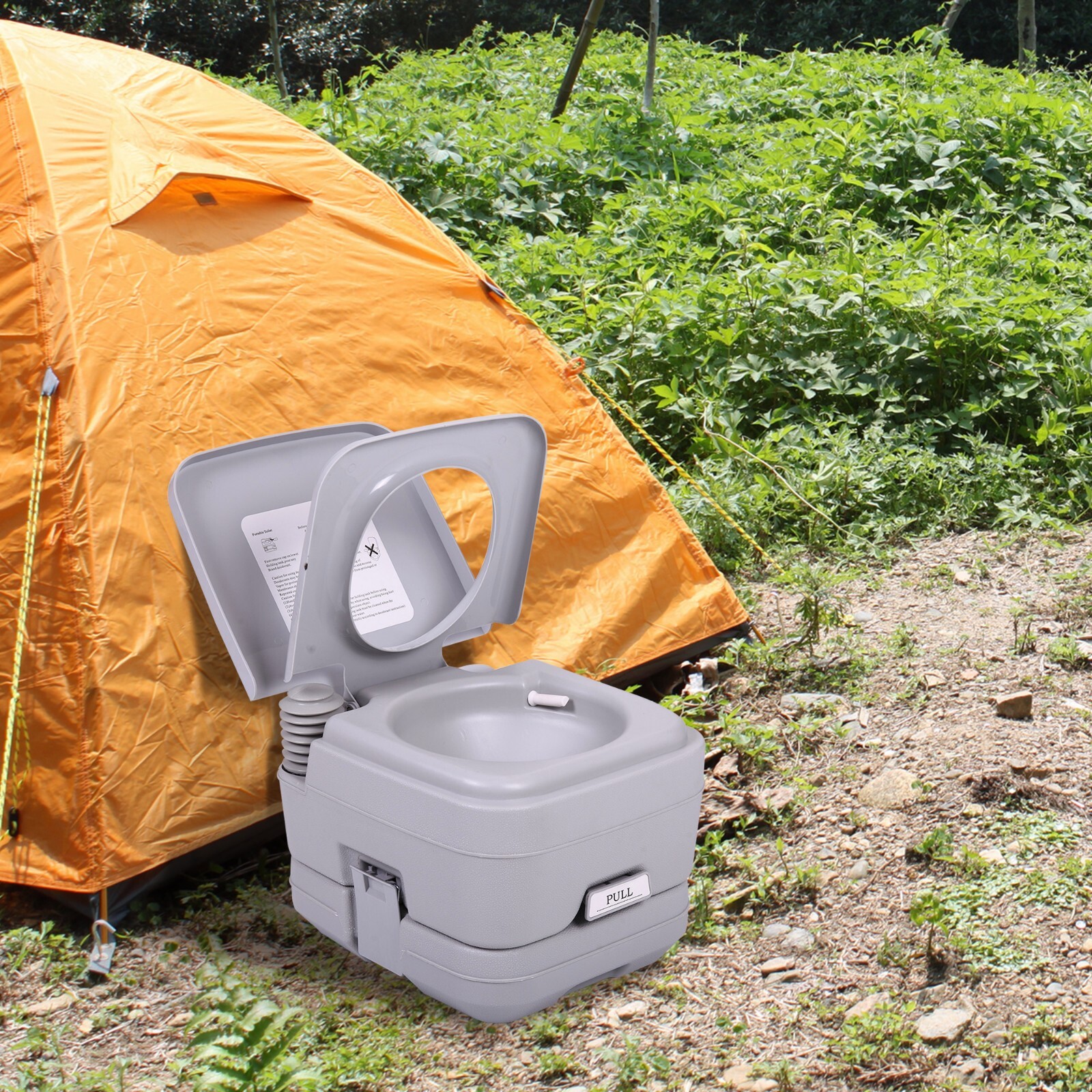 10L Portable Camping Toilet 2.6 Gallon Flush Travel Vehicle Boat Toilet Potty