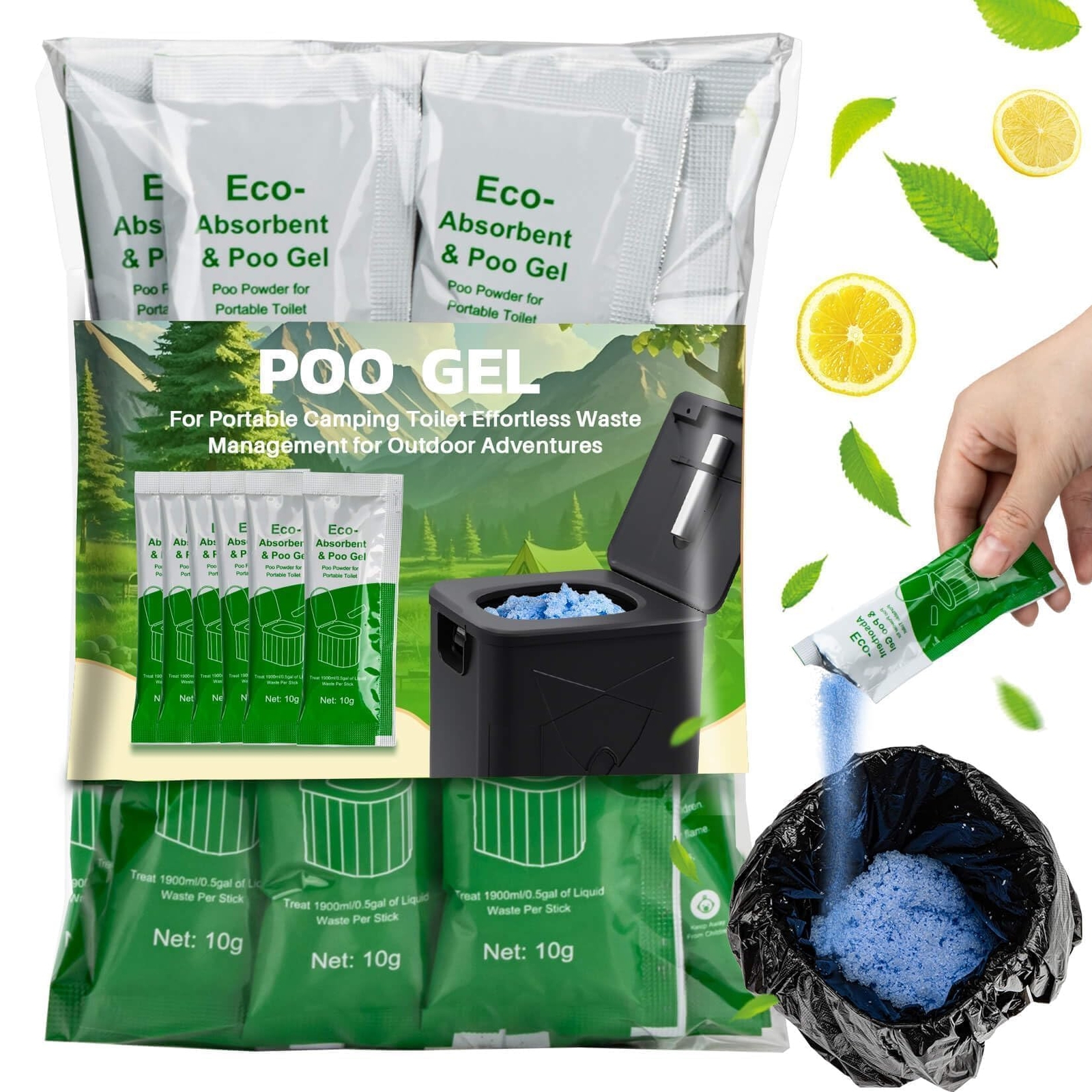Portable Toilet Gel Toilet Essentials for Outdoor Camping and Hiking 28 Packs