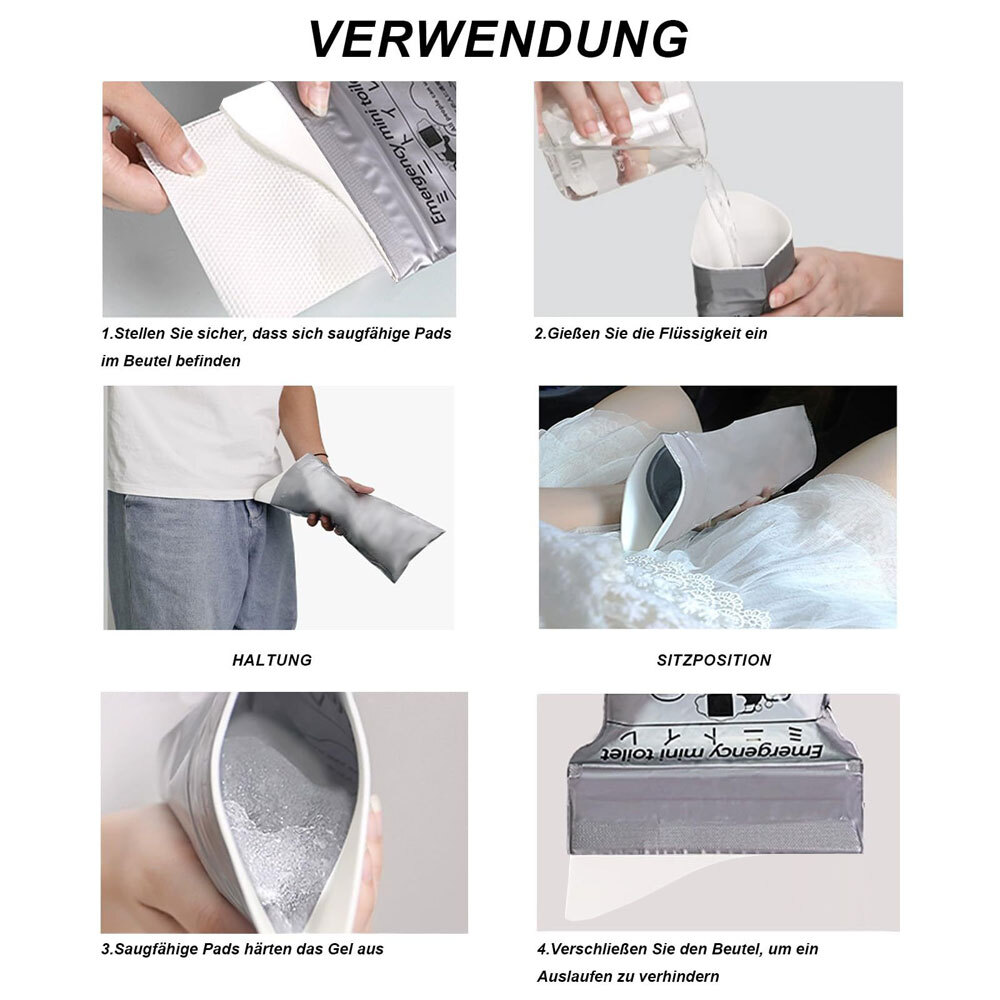 Pack of 10 Disposable Urinal Bags Camping Pee Bags Unisex Urine Bag Vomit Bag GN