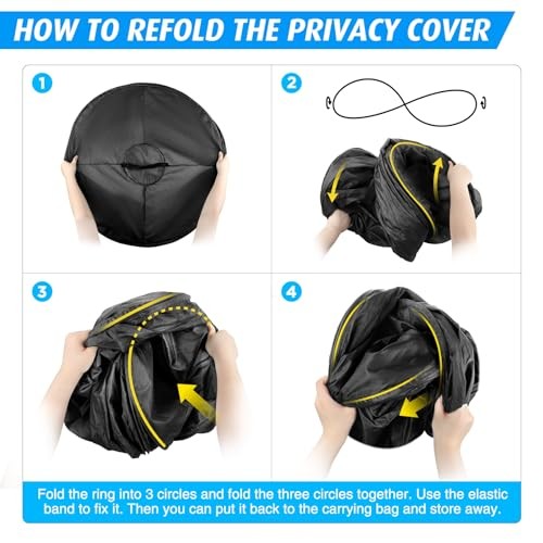 Pop Up Privacy Tent, Portable Outdoor Camping Bathroom Toilet Tent, Black