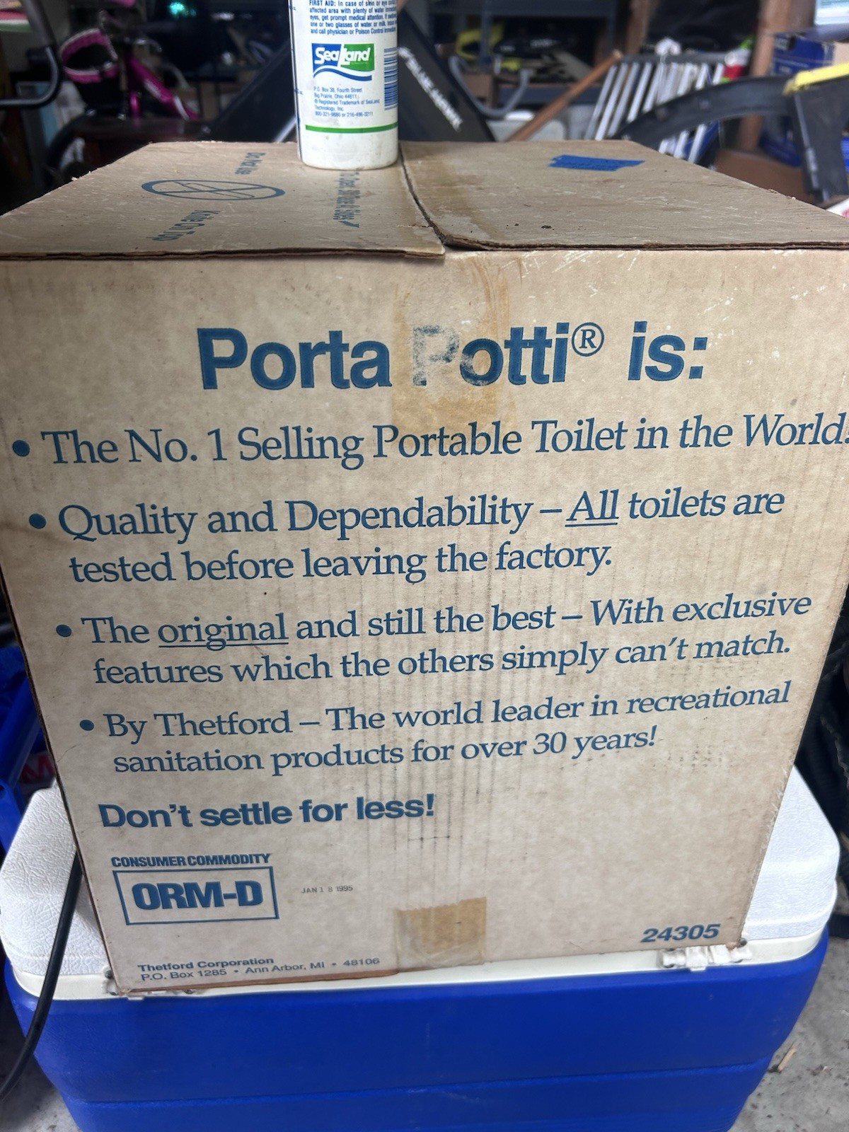Thetford Porta Potti 155 SL Portable Camping Toilet, White, 5 gal Tank