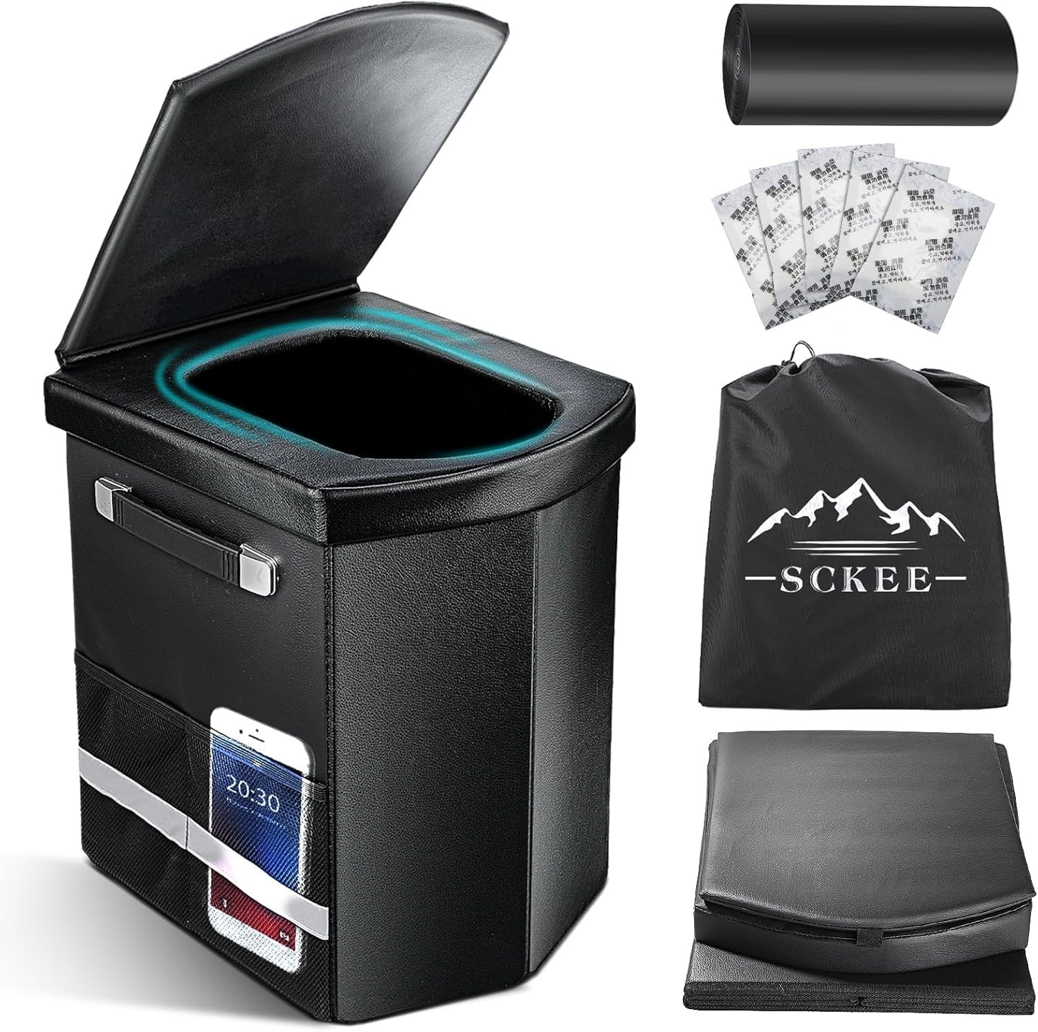 2026 Upgraded XL Portable Toilet for Adults,Tall Camping Toilet with Lid and …