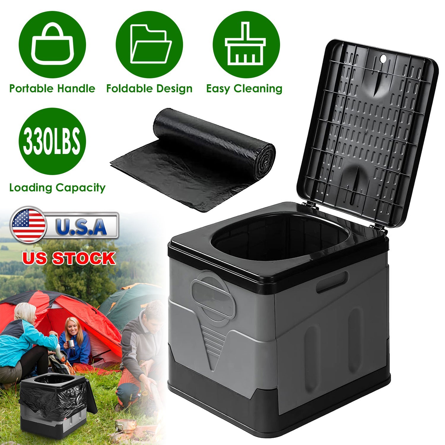 NEW LakeForest Portable Toilet Car Camping Boating Hiking Outdoor Travel Potty