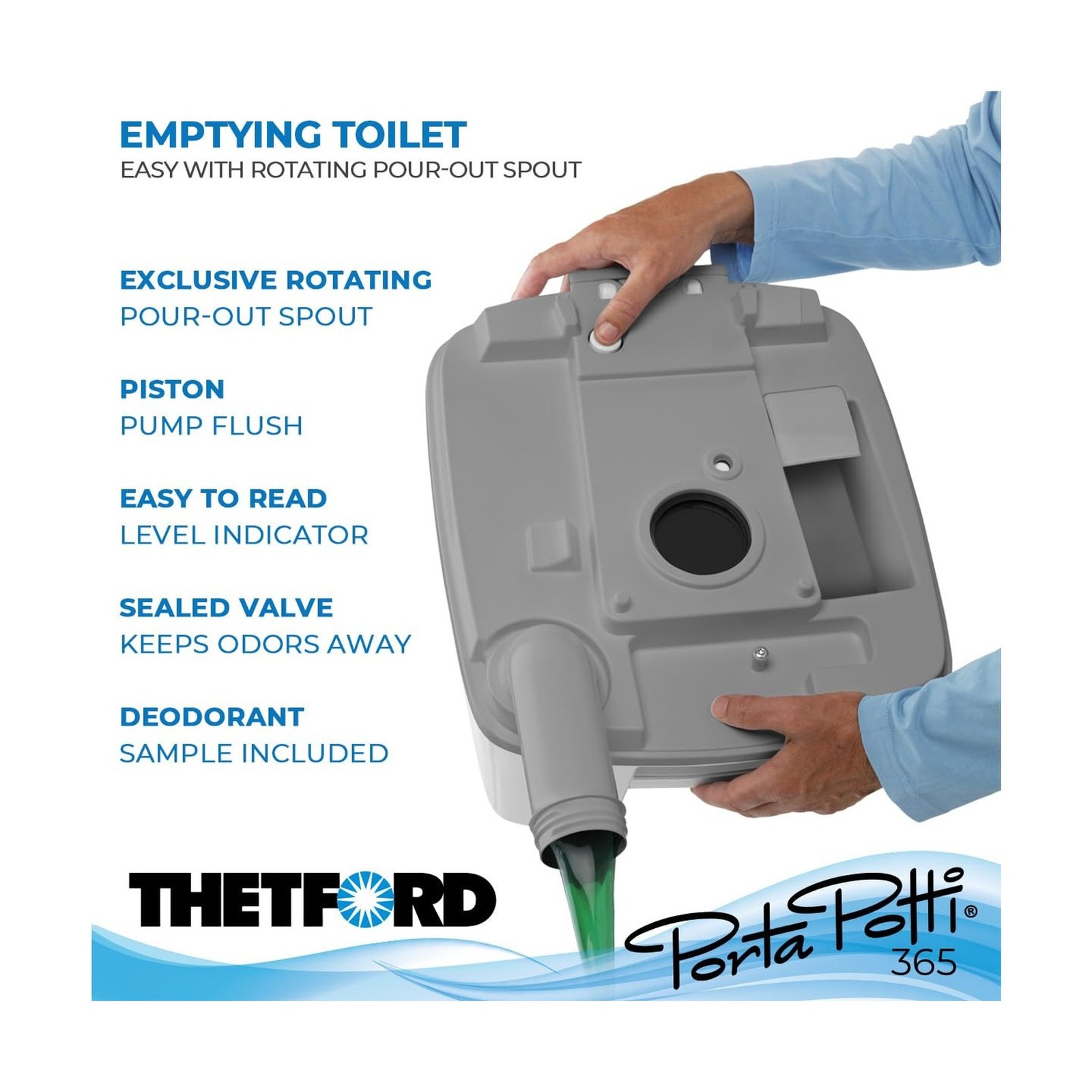 Porta Potti Thetford Porta Potti 365 Portable Toilet (for RV, Marine, Camping…