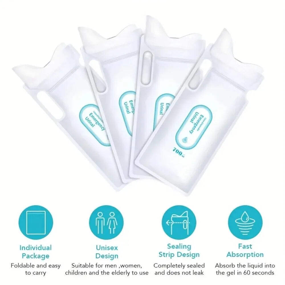 4PCS/ Set Emergency Urine Bag Portable Car Toilet Girl Child Disposable Urine Ba