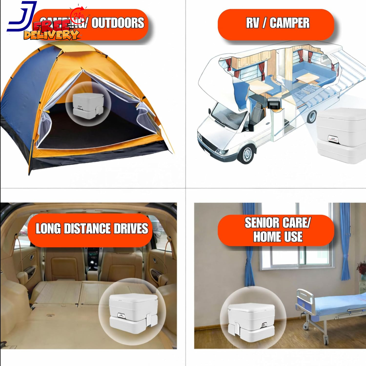 5.3 Gallon Portable Toilet for RV, Boat & Camping Multifunctional Convenience