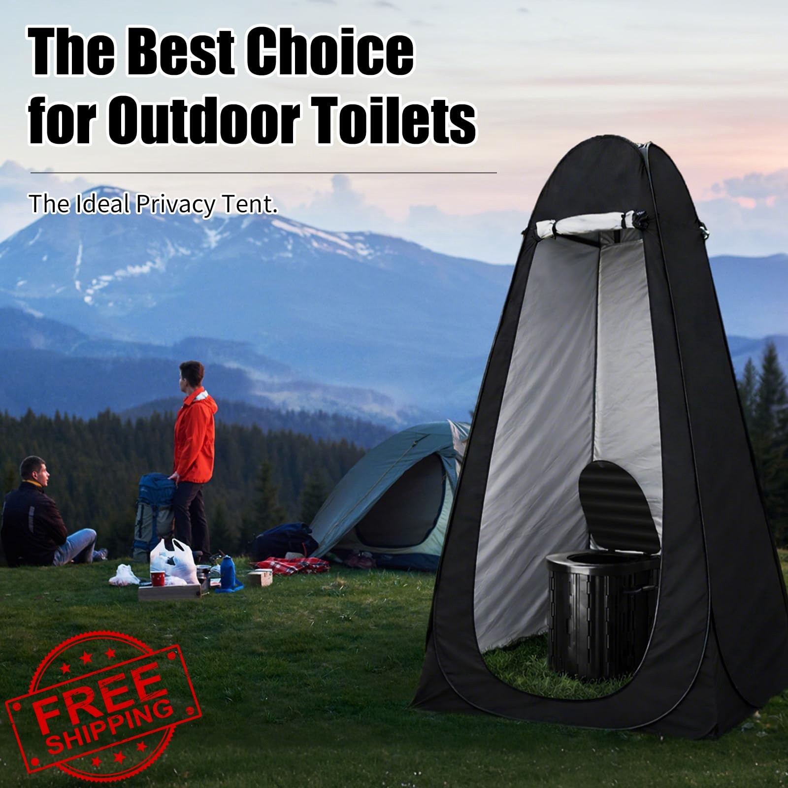 campmemory portable toilet black tent