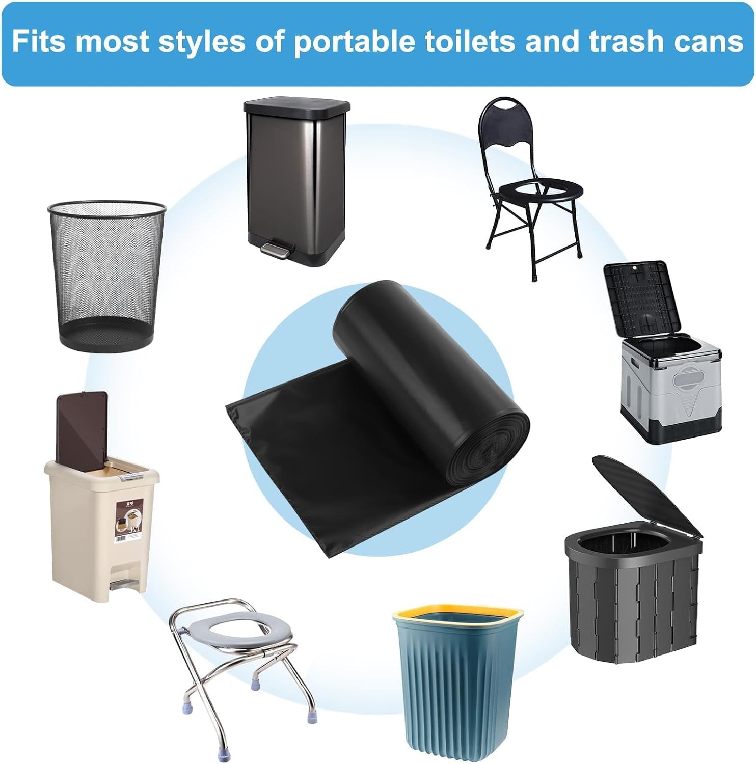 25 Camping Toilet Bags, Portable Biodegradable Thickened Toilet Bag