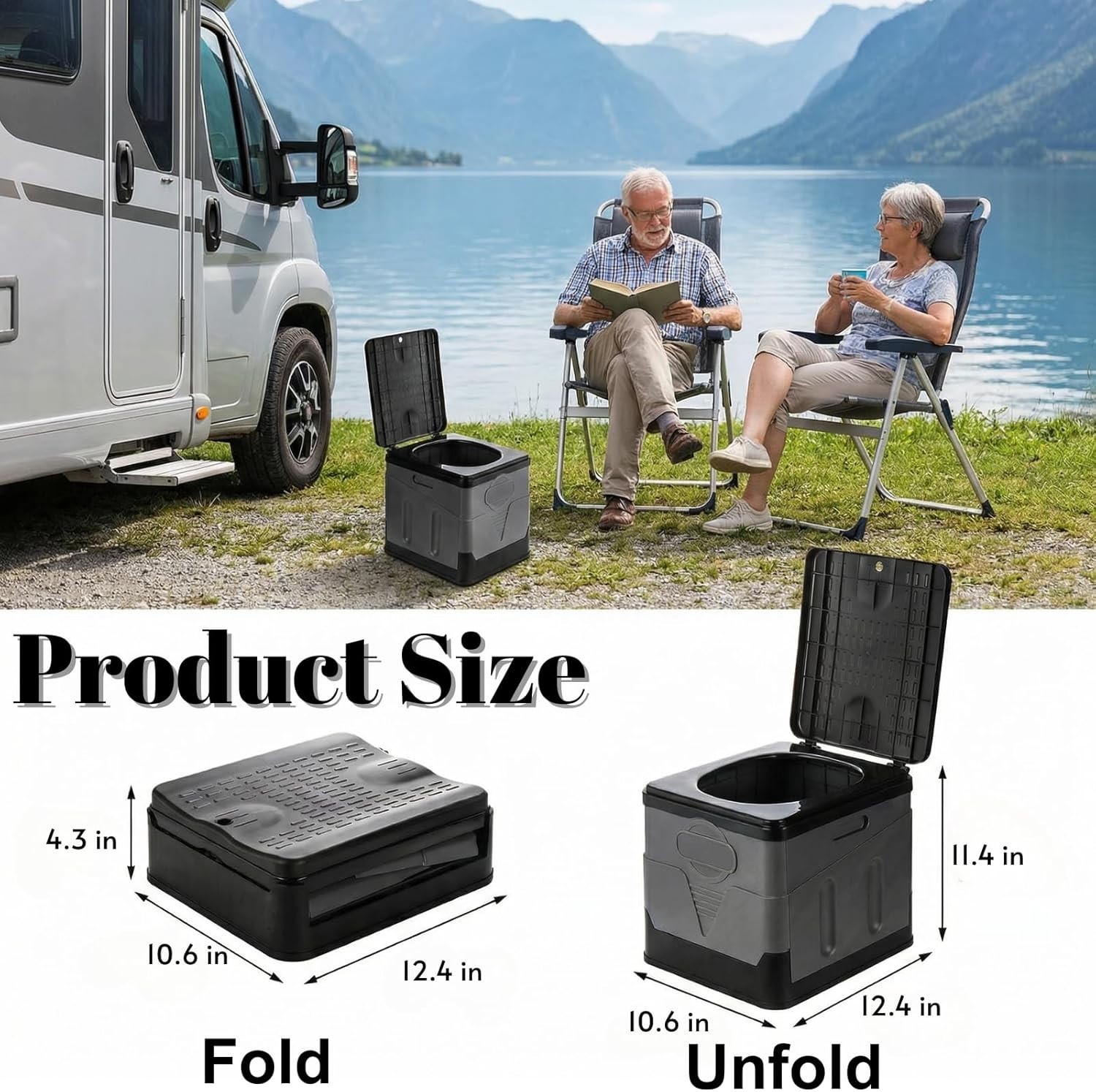 Lightweight Foldable Camping Toilet with Thick Bags – Compact and Portable