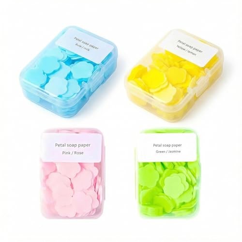 4 Different Scented Mini Fresh Portable Disposable Petal Hand Wash Sheets,