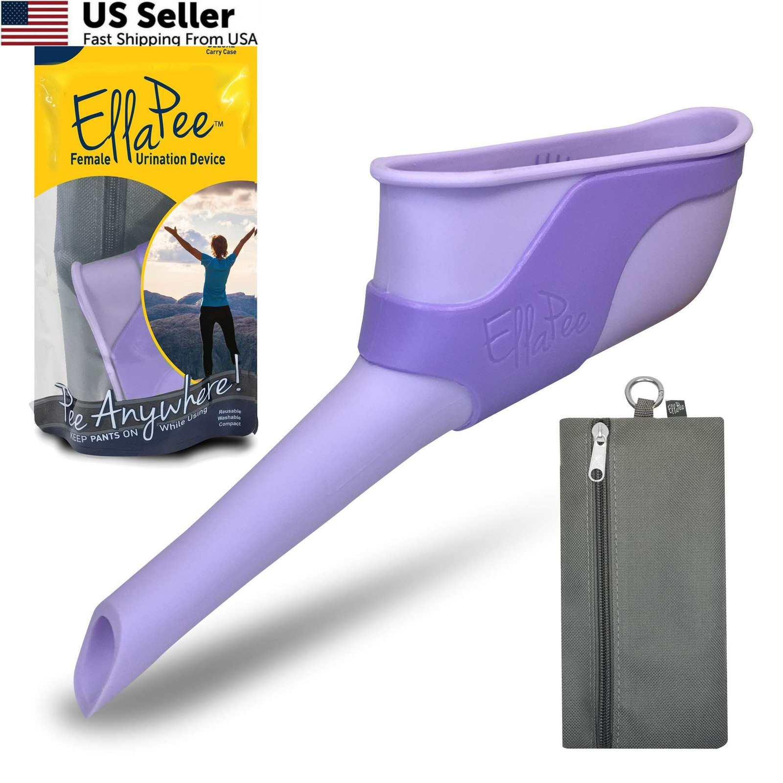 EllaPee Womens Urinal Funnel Female Urination Device for Single, Purple