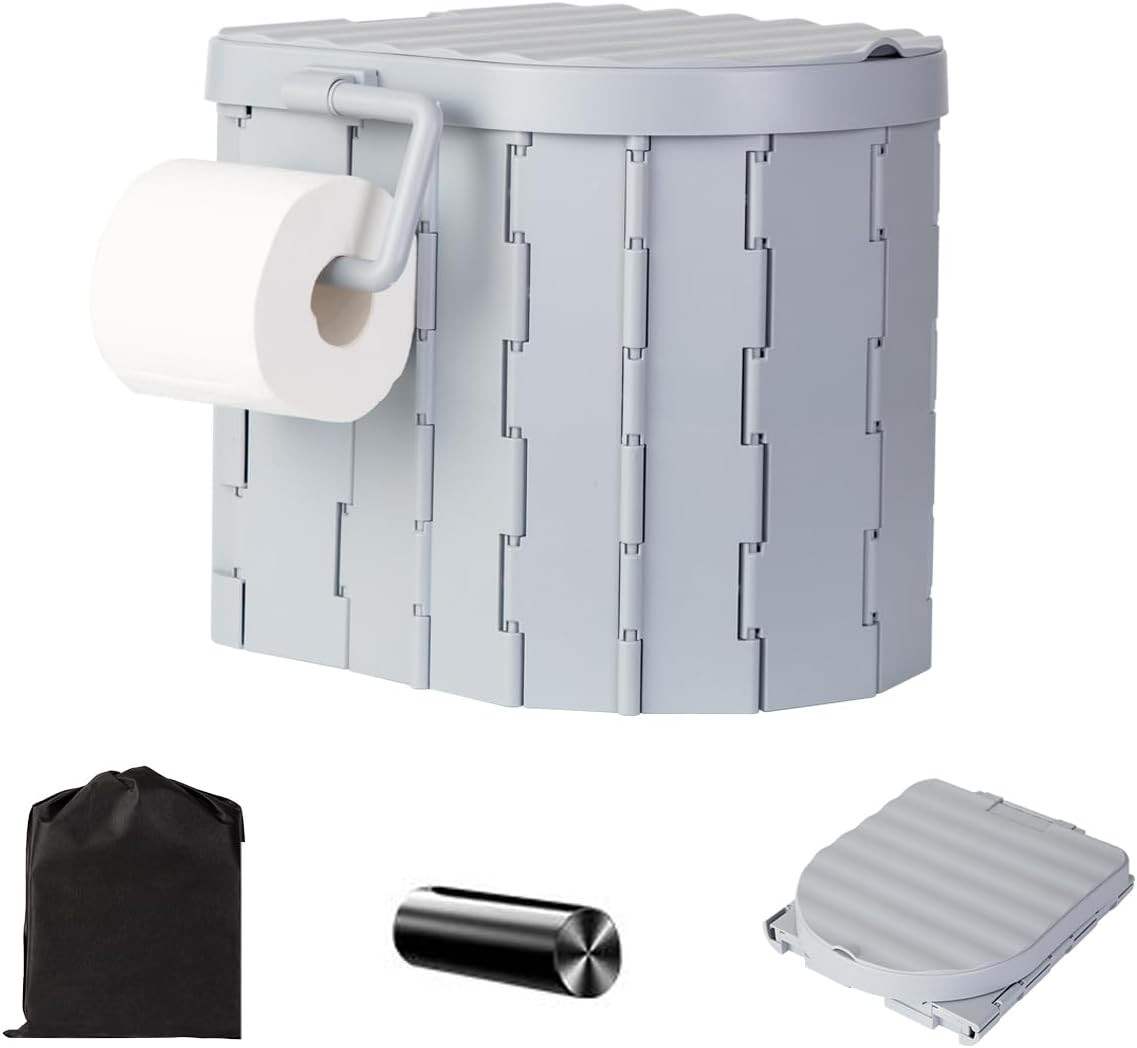 Portable Toilet Kit, Camping Toilet with Pop-Up Privacy Tent Toilet Bags, Washab