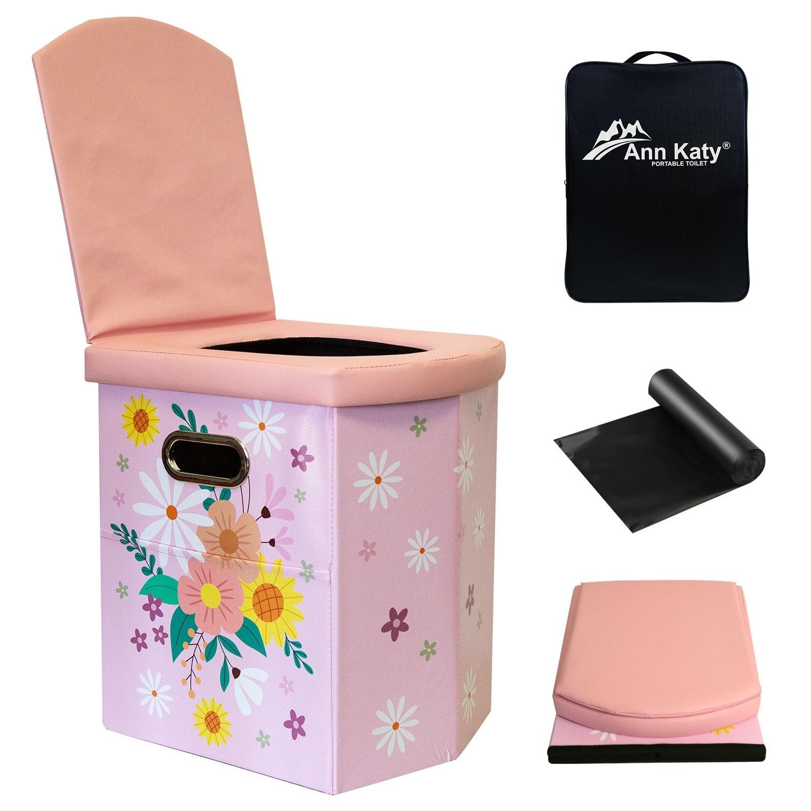 Ann Katy Upgrade XL Portable Toilet for Adults, Extra Large Portable Travel F…