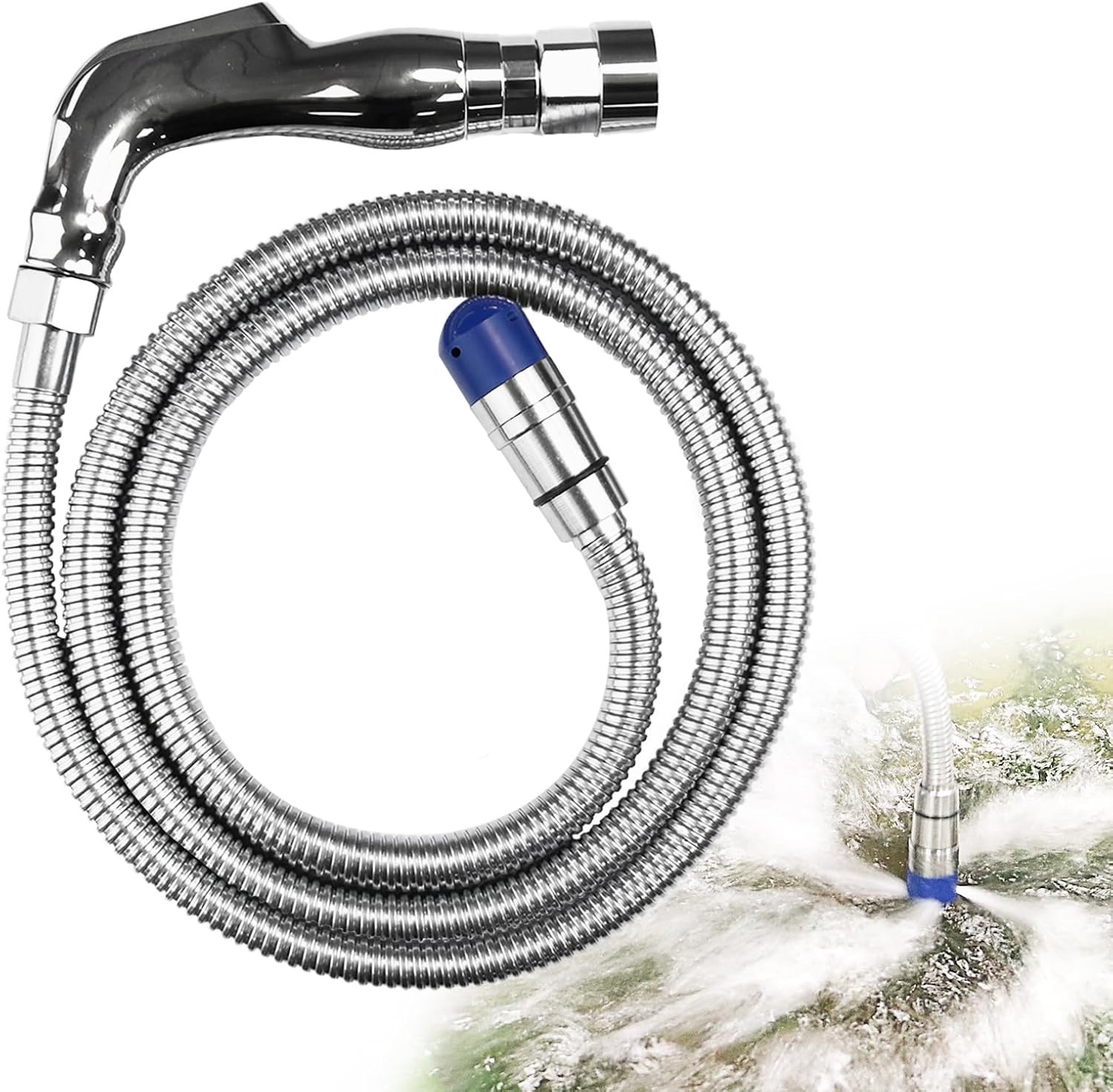 COOSPIDER RV Black Tank Flexible Swivel Stick Rinser 57 Inch, Stainless Steel