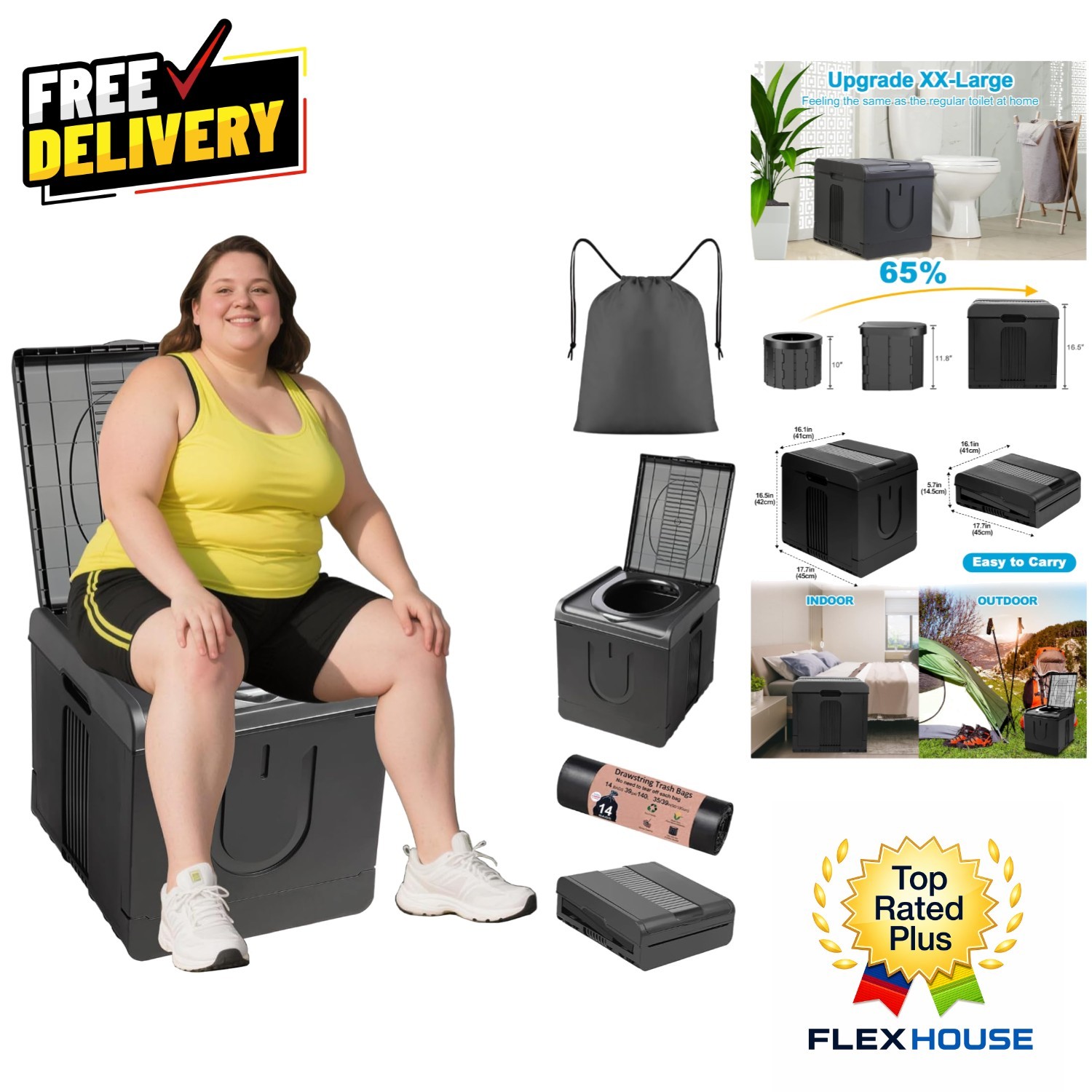 Multi-Functional Travel Commode Toilet – Compact & Easy to Clean for Outdoors
