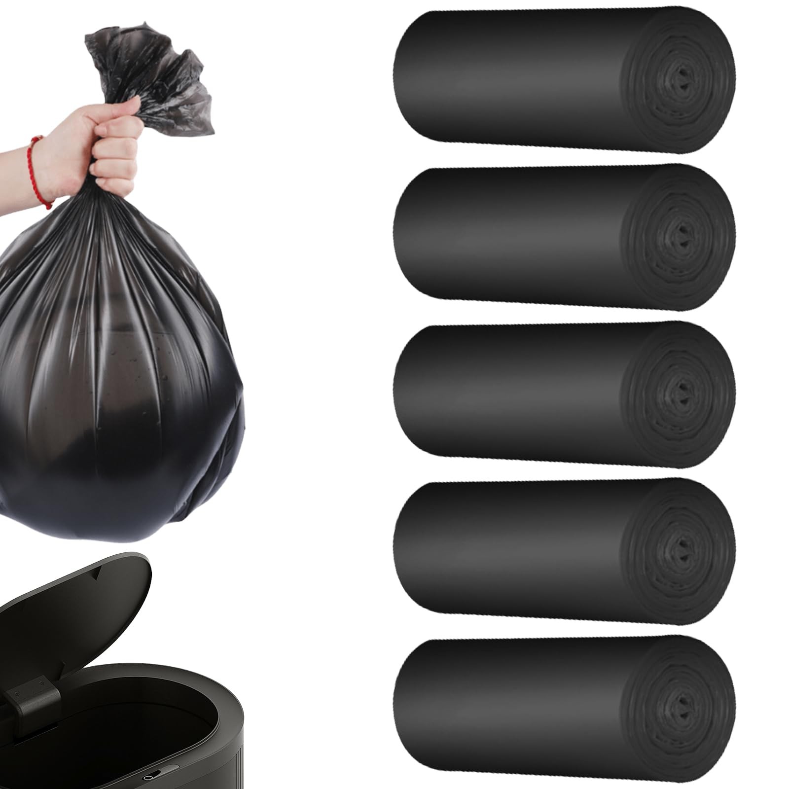 100 Piece Toiletry Bags Black Set, Biodegradable Organic Waste Bags, Be…
