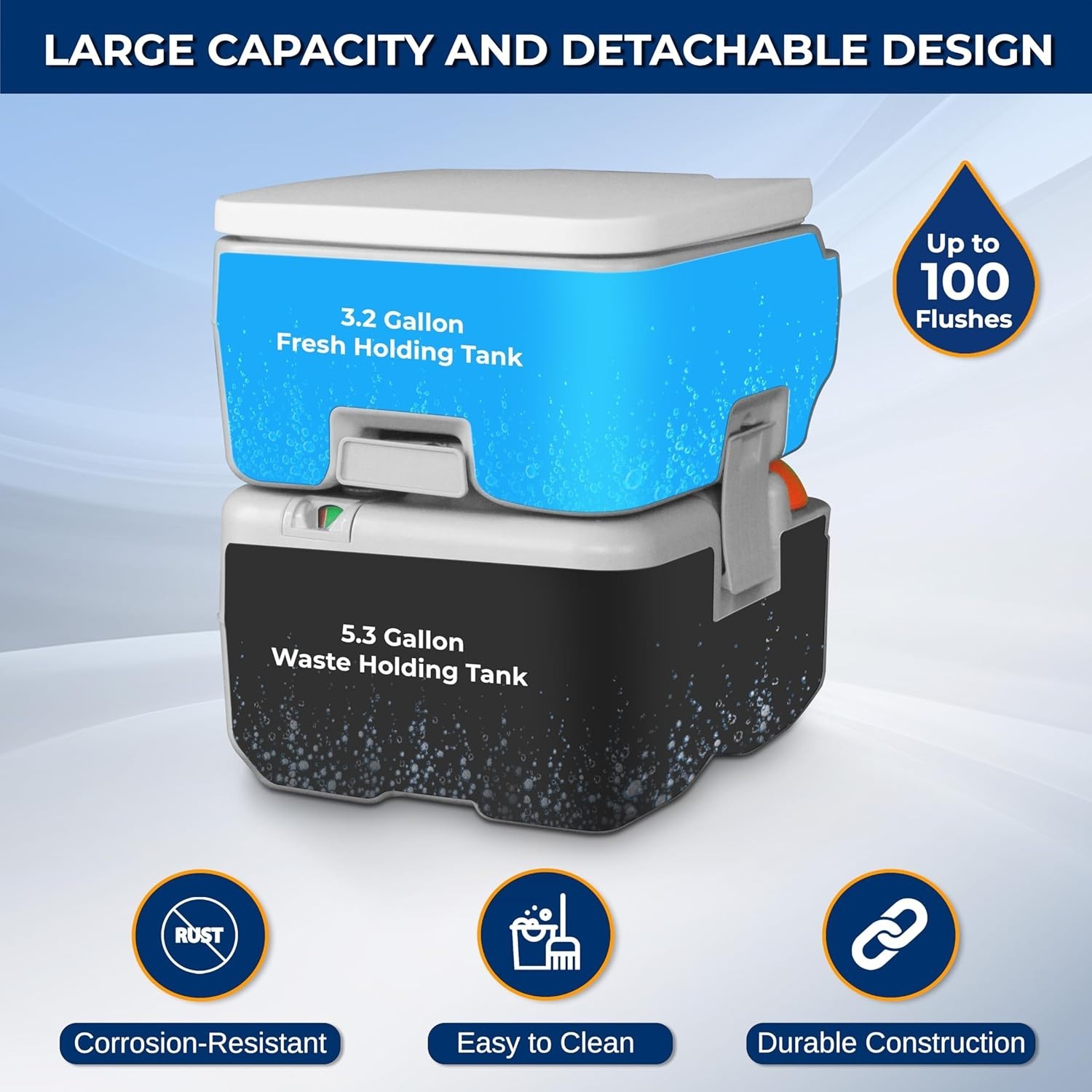 Compact Porta Potty for Camping – 100+ Flushes”