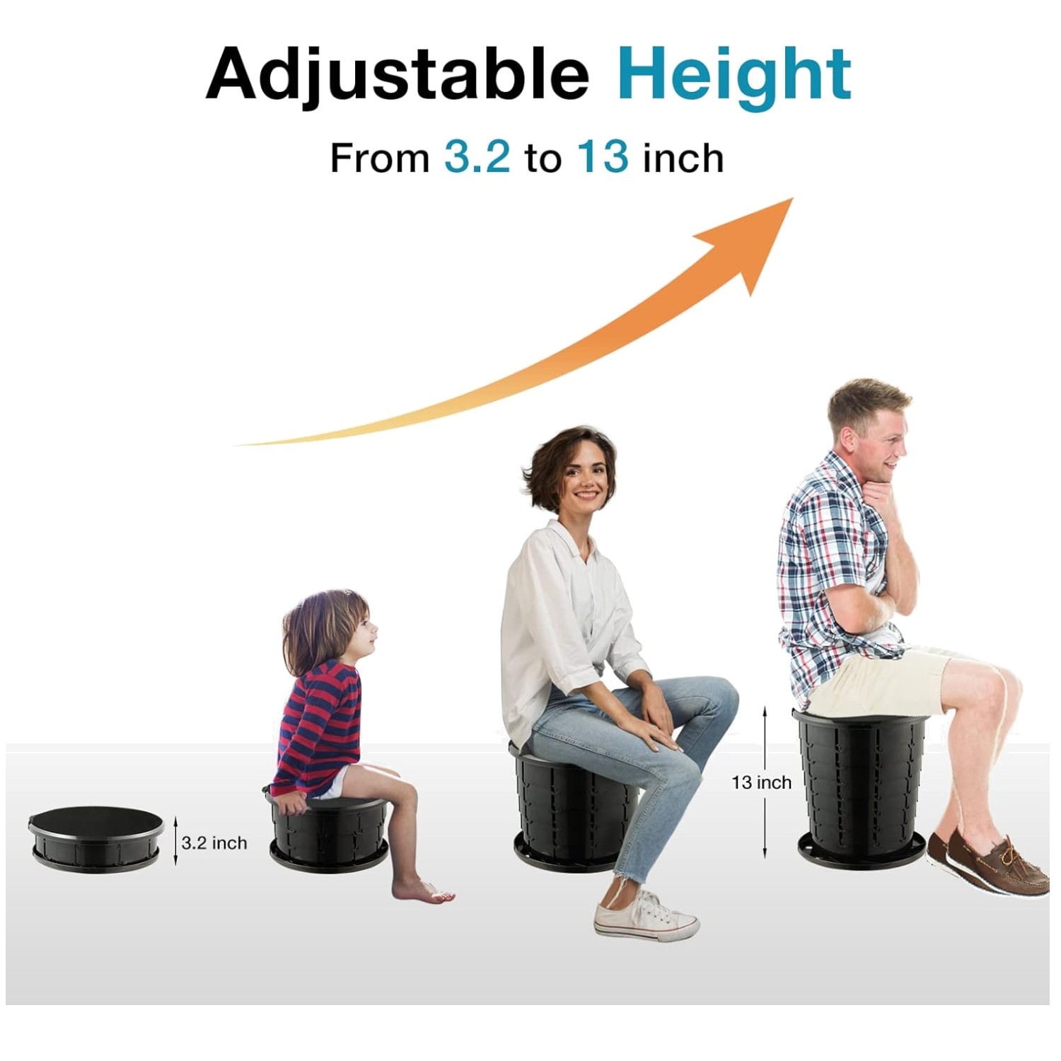Portable Toilet with Innovative Height Adjustment