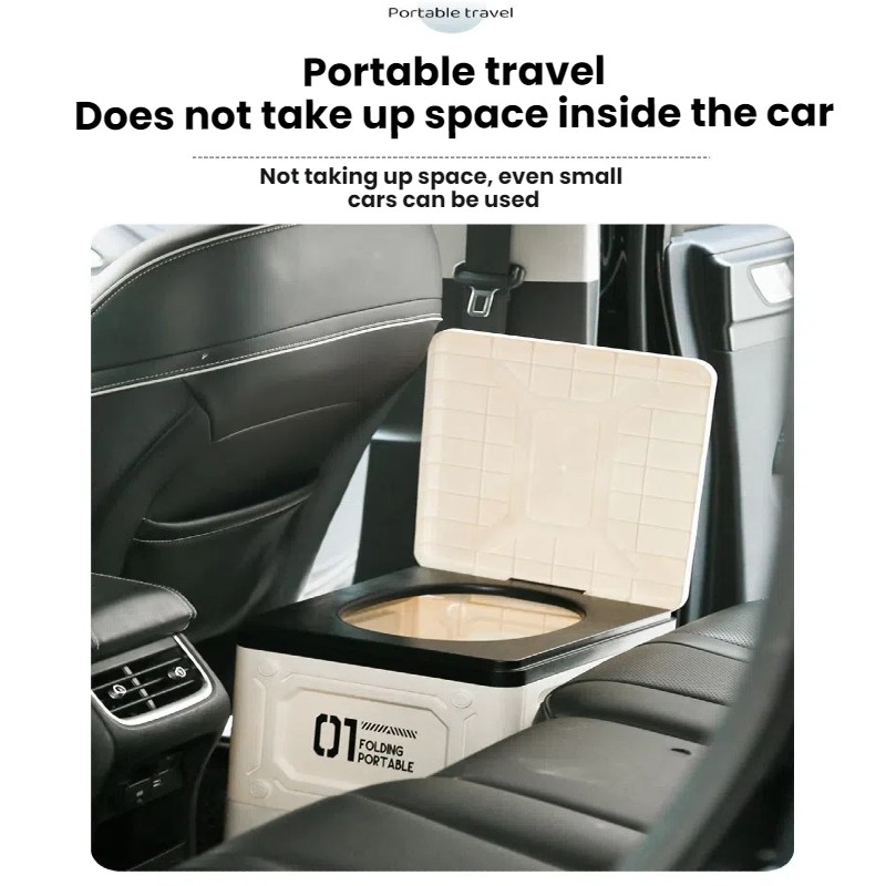 Car Portable Toilet SUV Foldable Potty Self Drive Travel Camping Emergency Loo