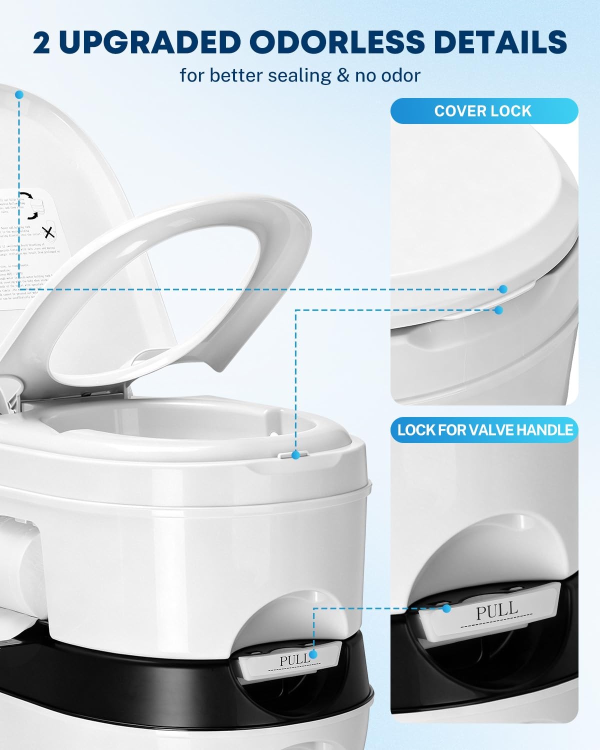 Kohree 6.34 Gal Portable Toilet for Adults: Large Gal- White, White