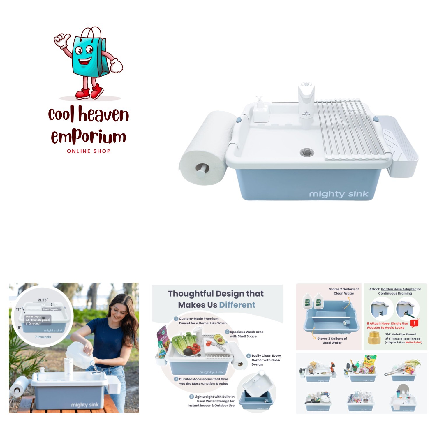 Enhanced Portable Sink: Patented Design, Electronic Faucet, 2-Gallon Capacity…