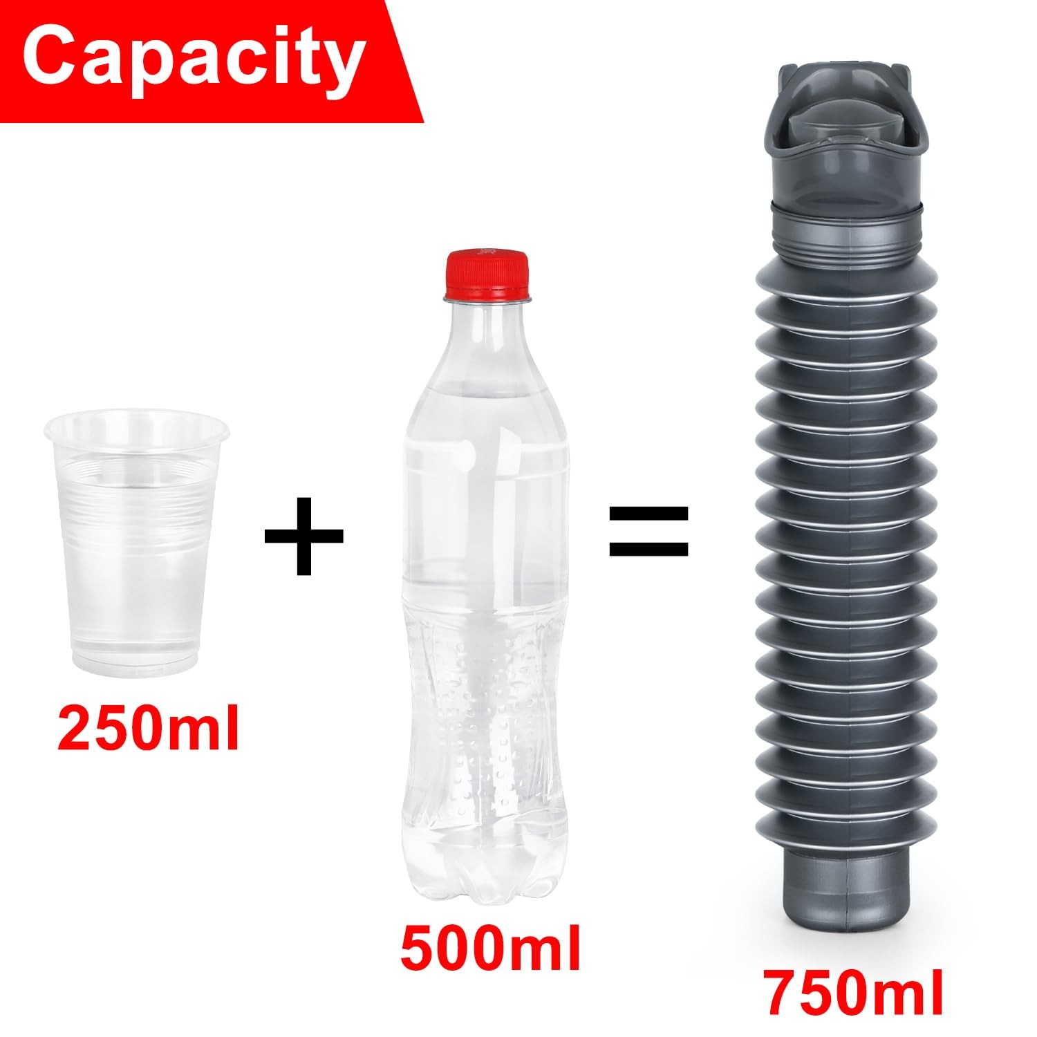 Portable Urinal 750ml Reusable Leakproof Emergency Pee Bottle for Travel Camping