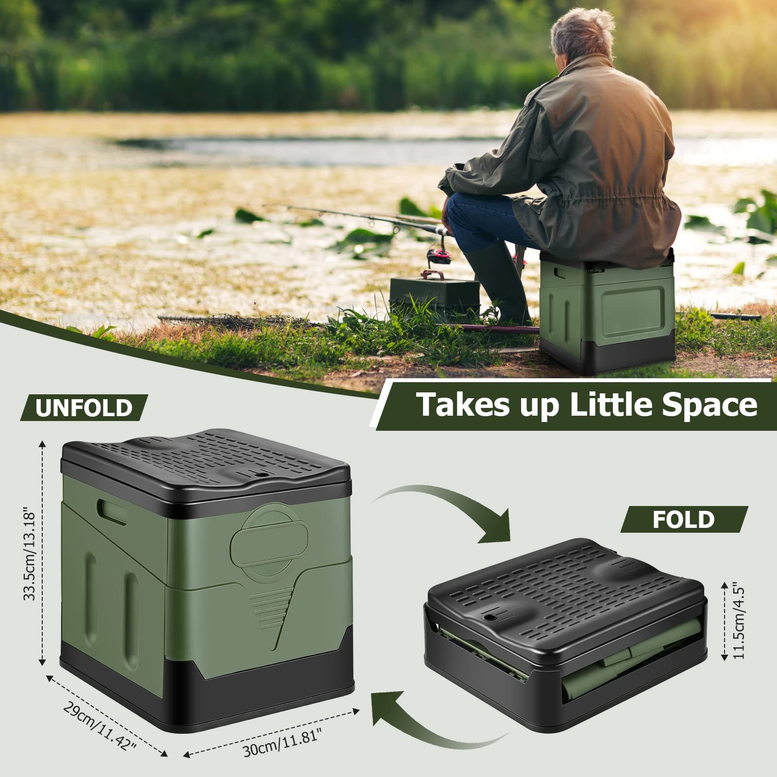 Portable Foldable Camping Toilet for Adult, Large Travel Porta Potty for Men&…