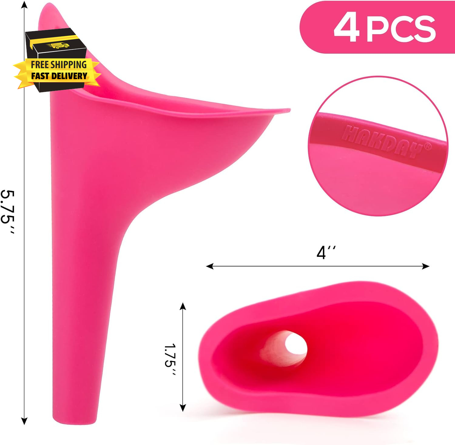 Female Urinal for Women, 4PCS Portable Urination Device Pee Funnel for Travel Ca