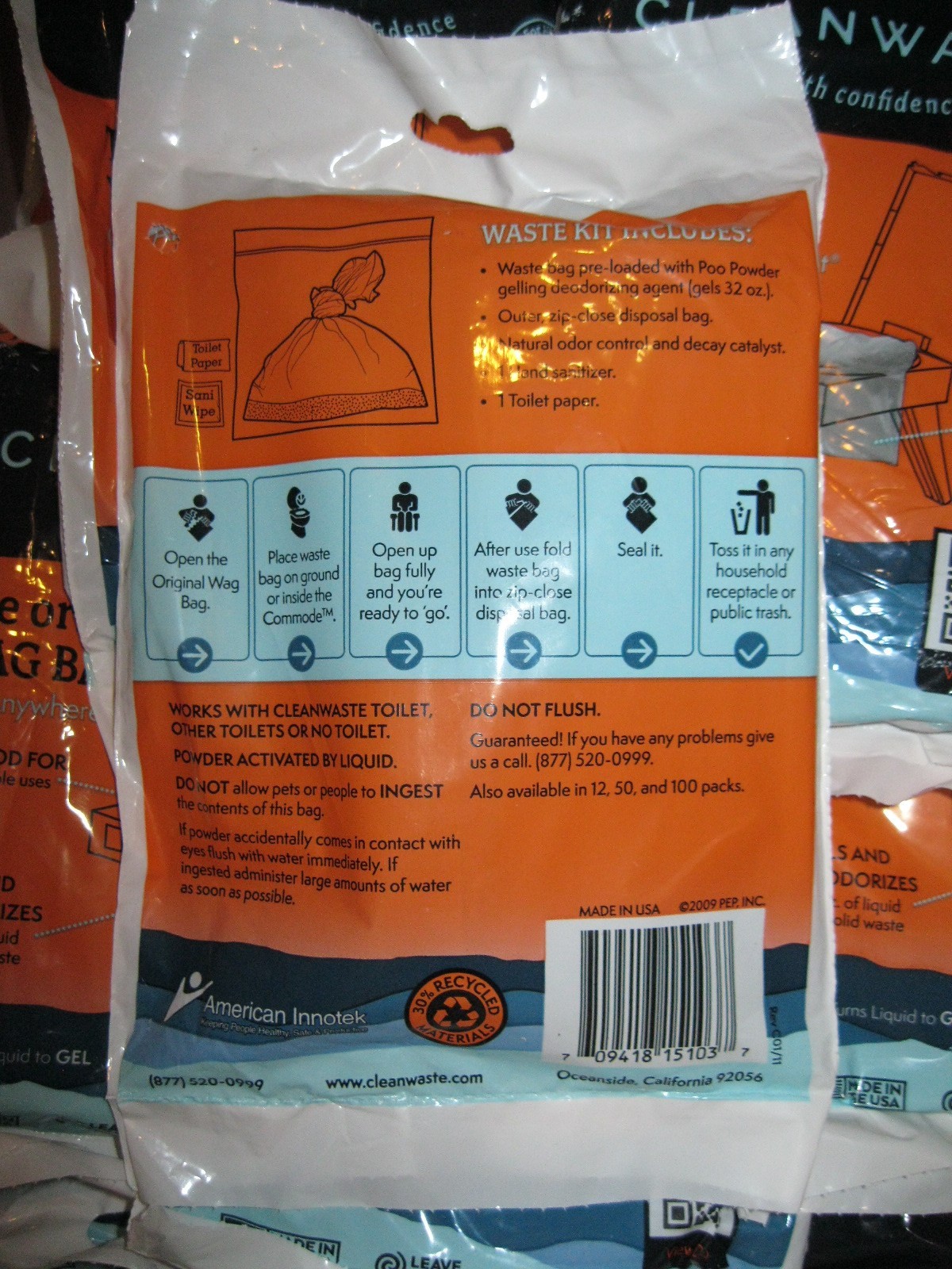 New Lot of 96 Cleanwaste WAG BAG Go Anywhere Toilet Kit Waste Bags